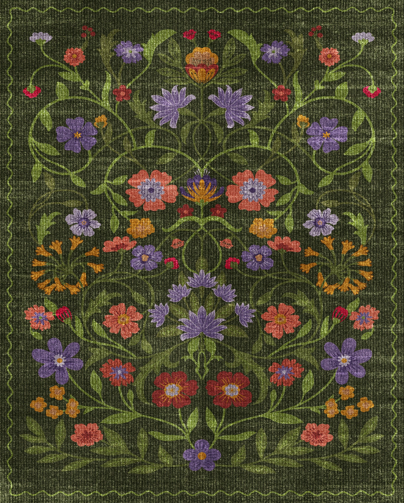 Camille Ботанически цветен килим