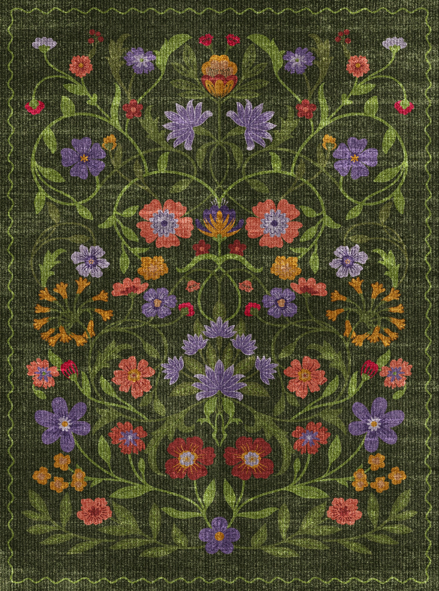 Camille Ботанически цветен килим