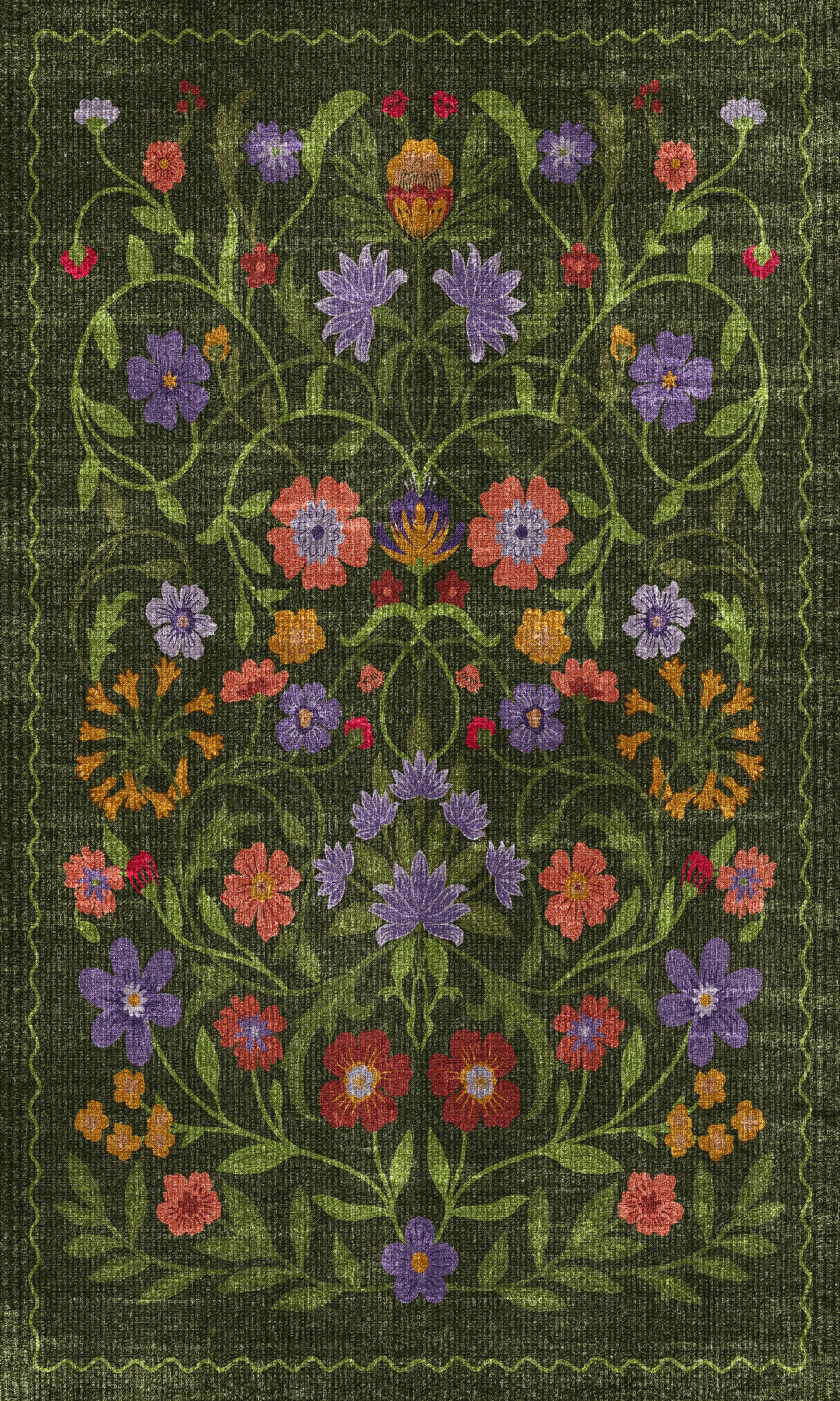 Camille Ботанически цветен килим