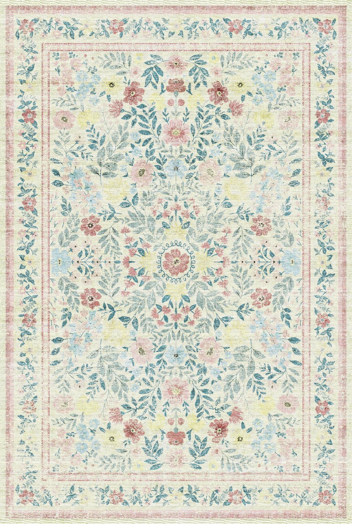 Olivia Tapis floral vintage