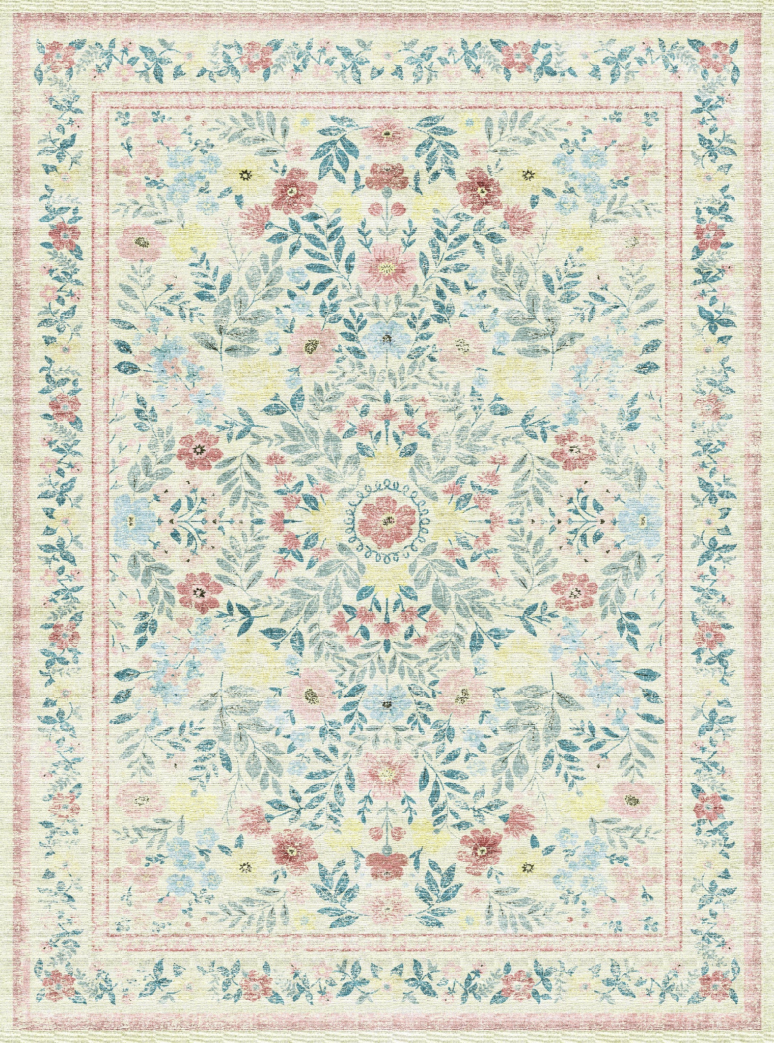 Olivia Tapis floral vintage