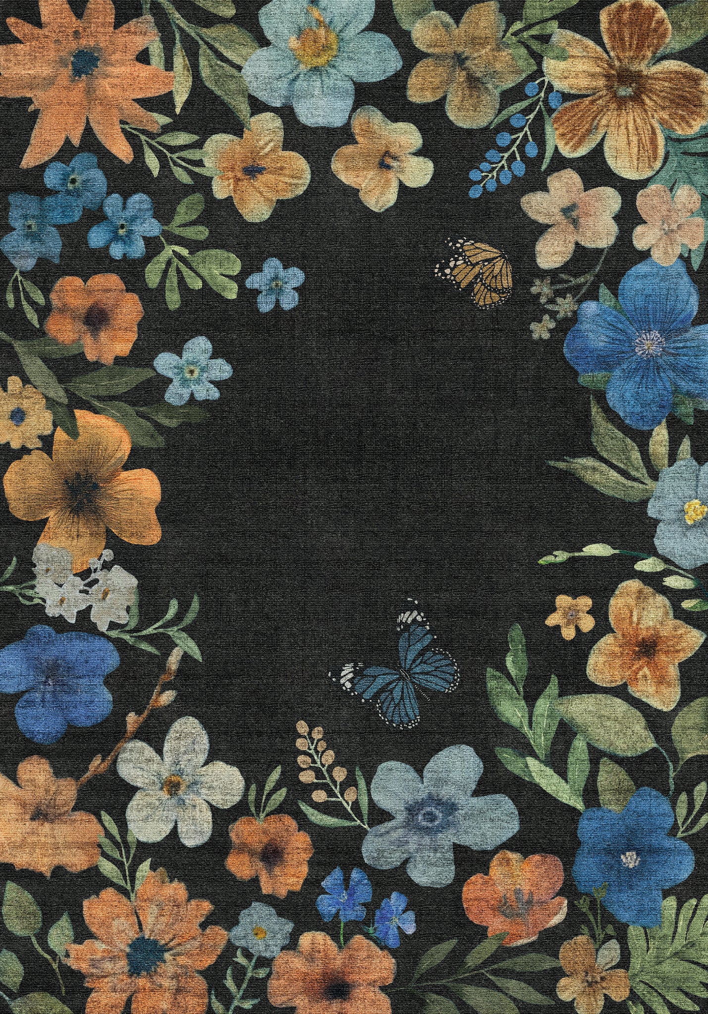 Marbella Floral Frame Rug