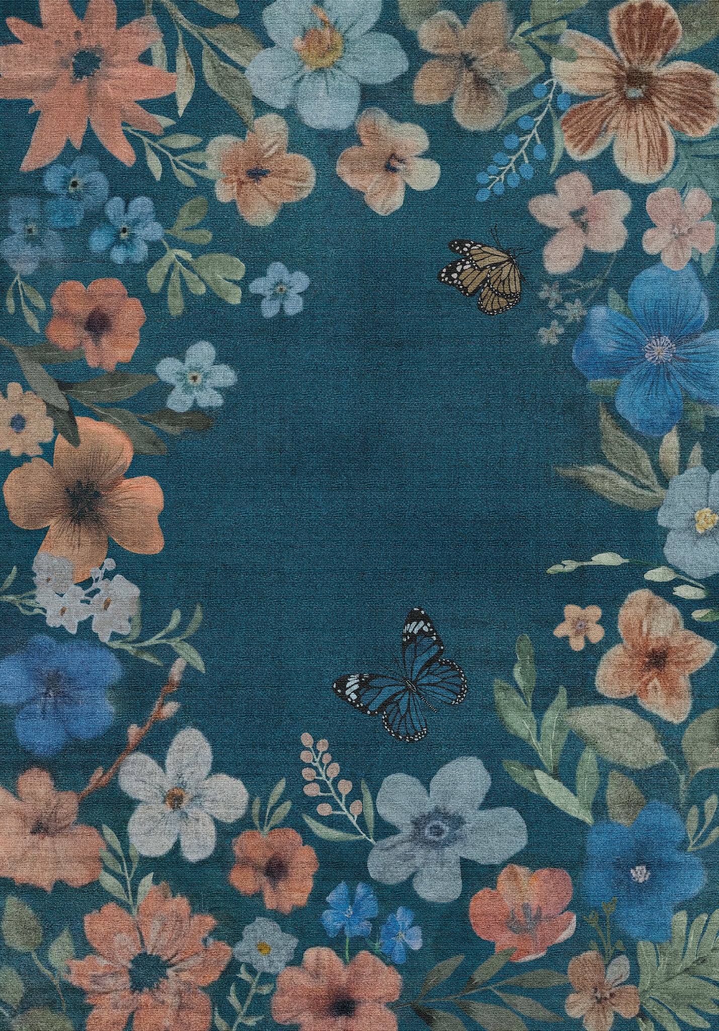 Marbella Floral Frame Rug