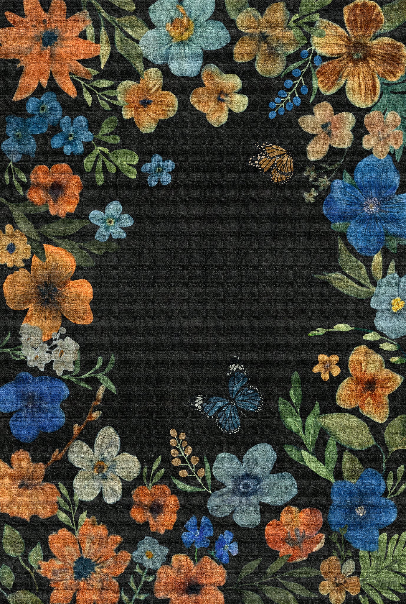 Marbella Floral Frame Rug