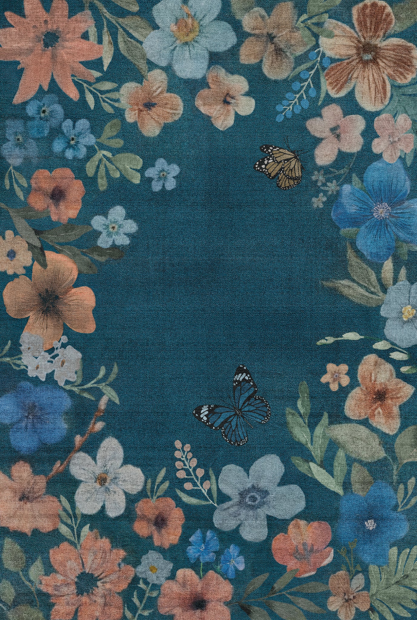 Marbella Floral Frame Rug