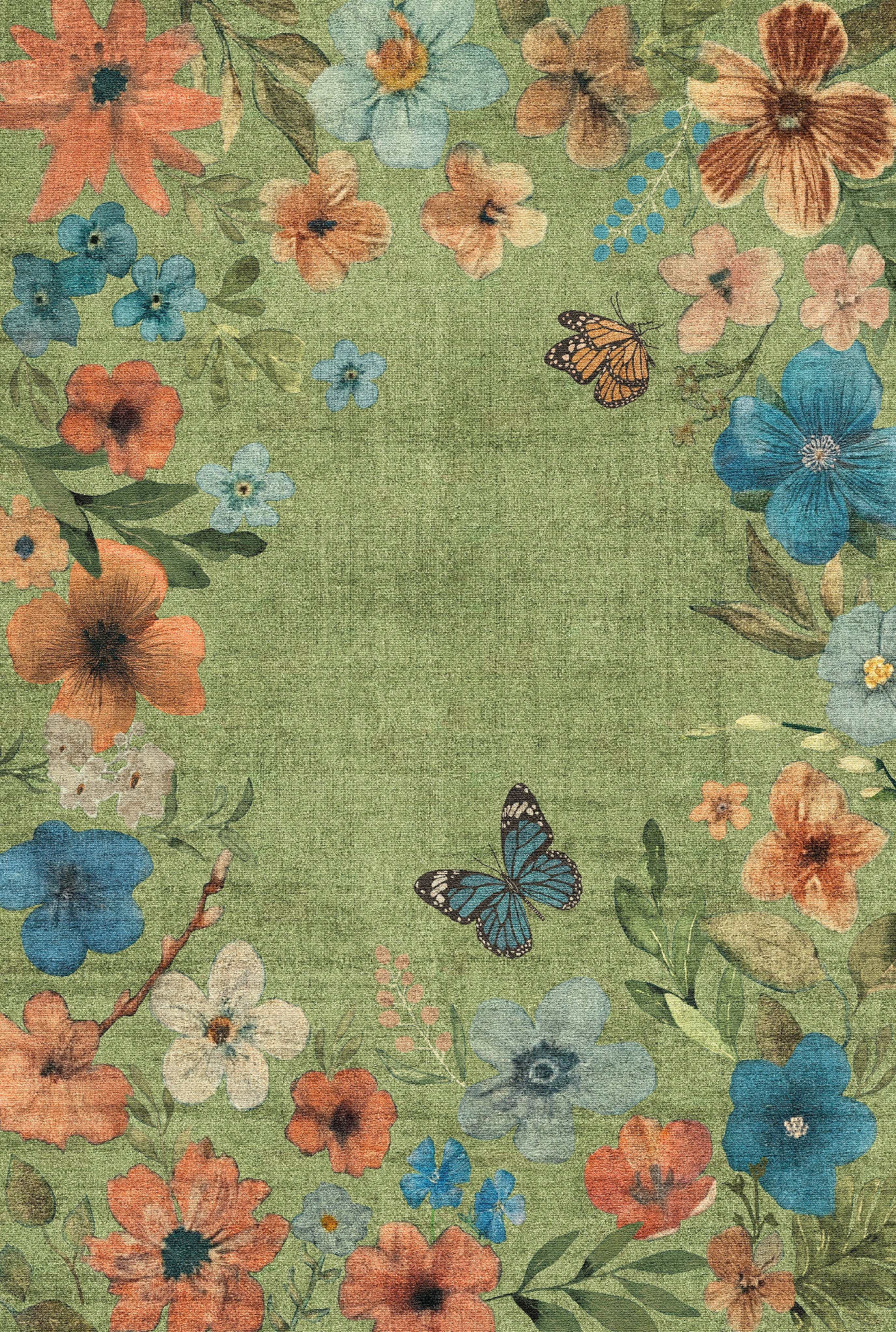 Marbella Floral Frame Rug