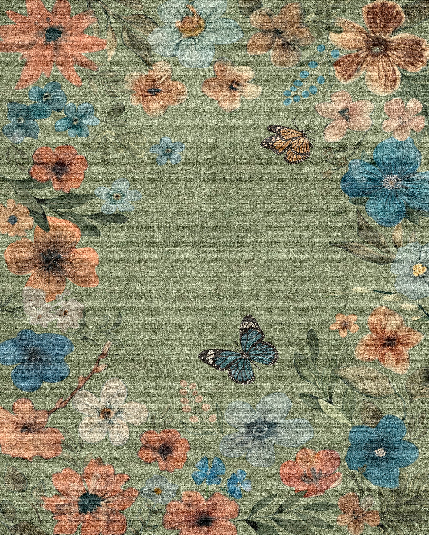 Marbella Floral Frame Rug