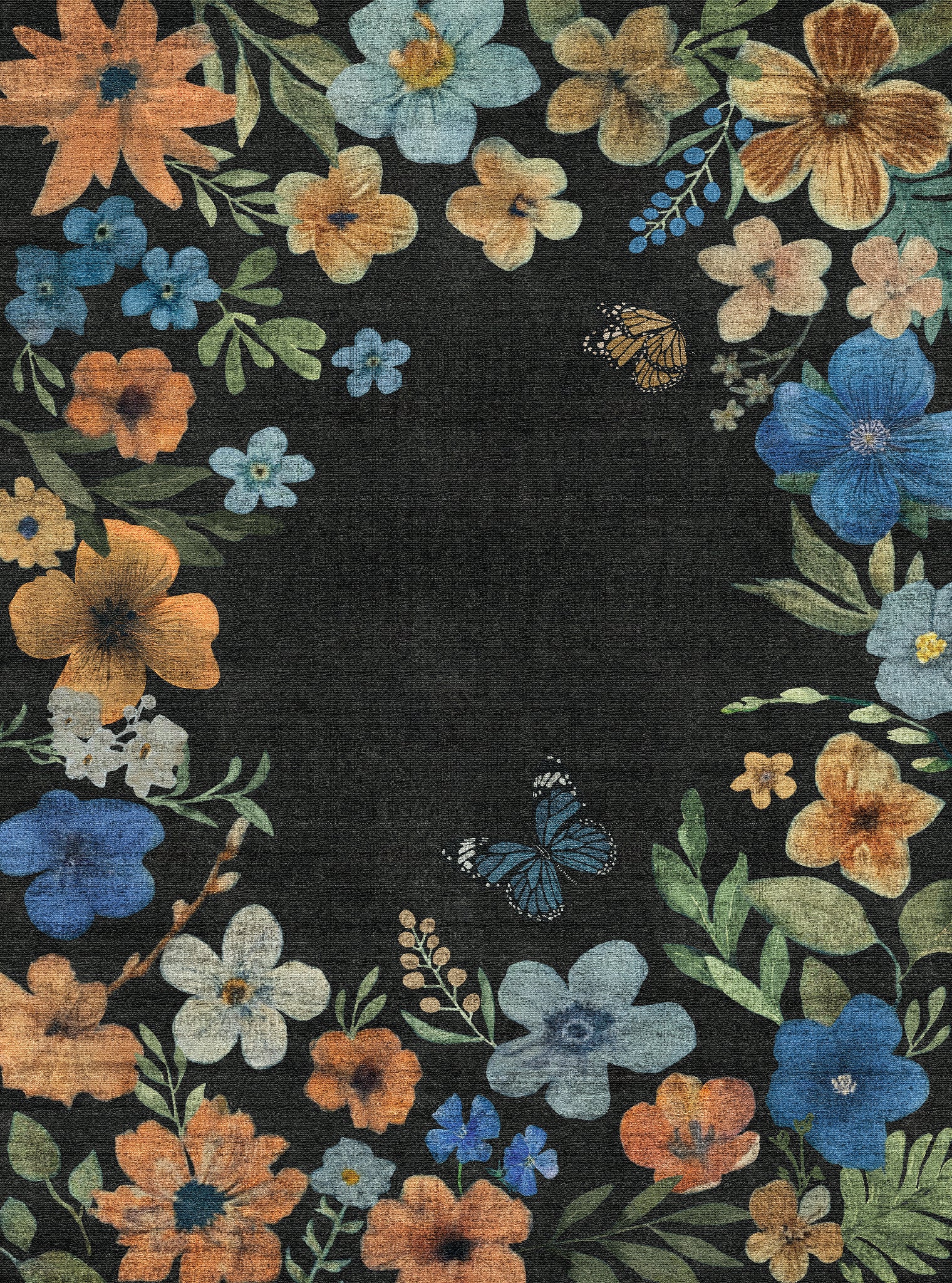 Marbella Floral Frame Rug