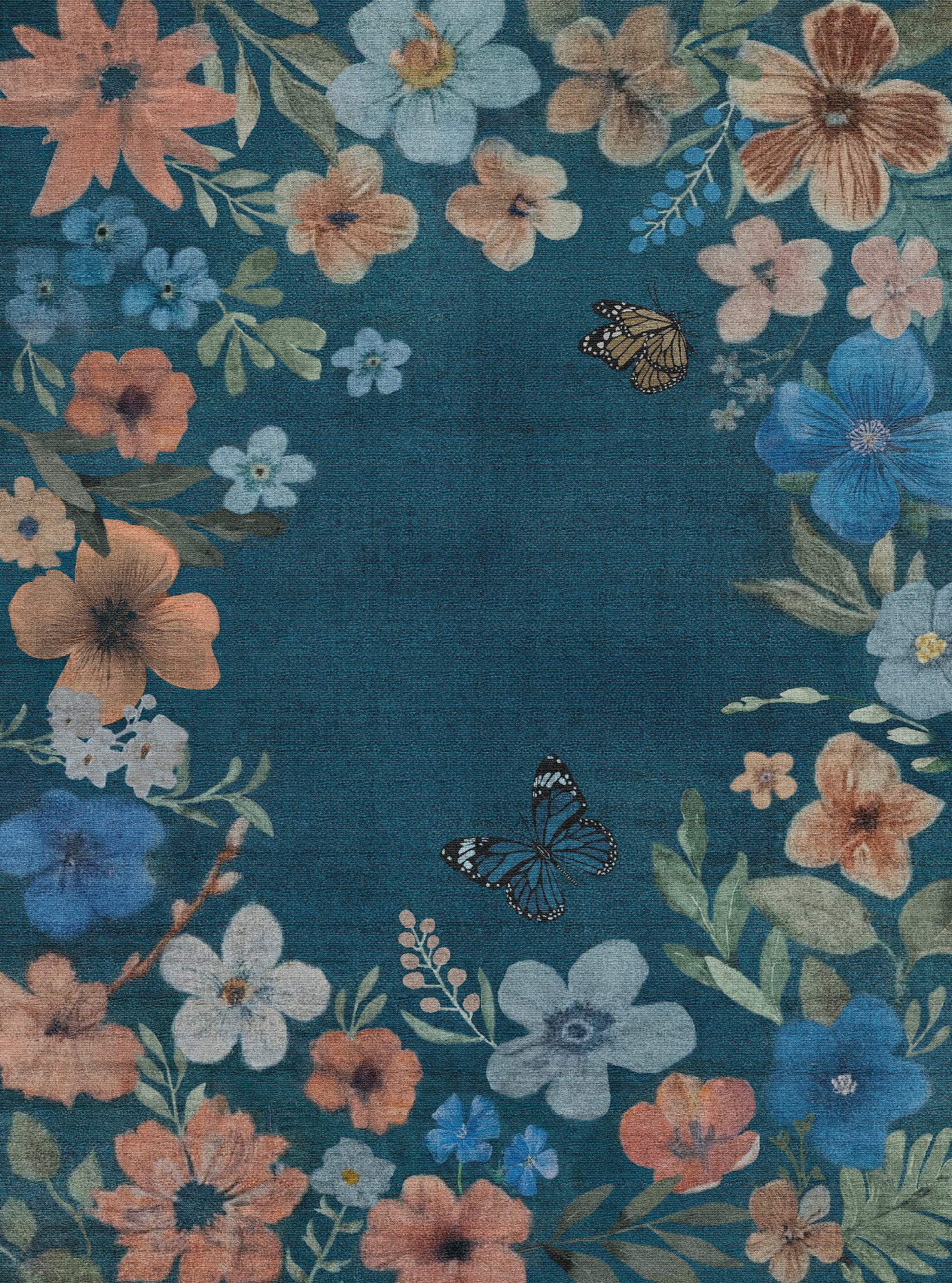 Marbella Floral Frame Rug