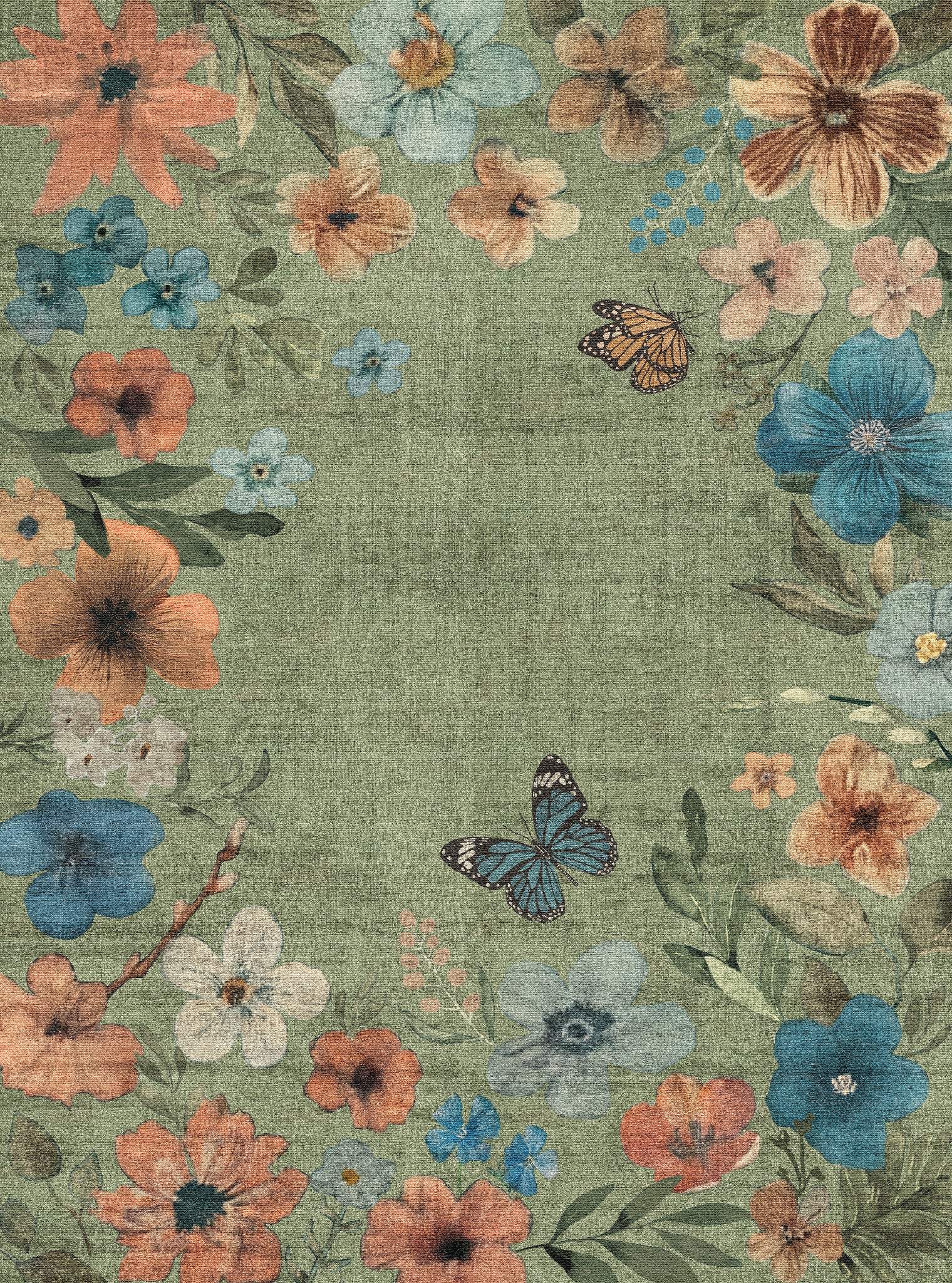Marbella Floral Frame Rug