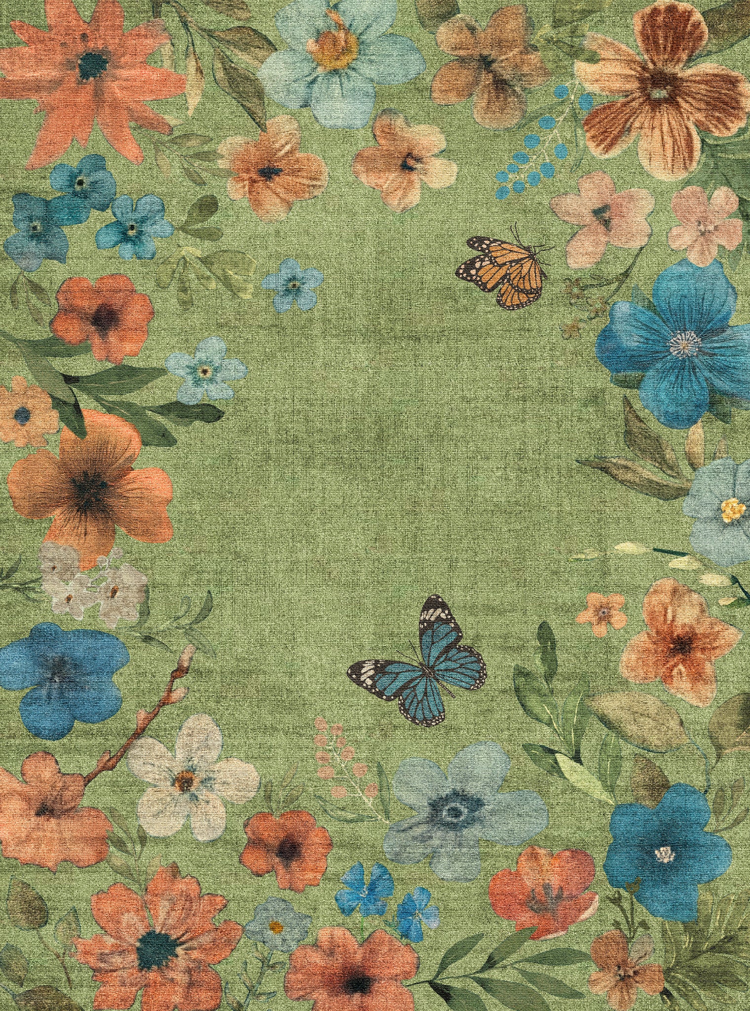 Marbella Floral Frame Rug