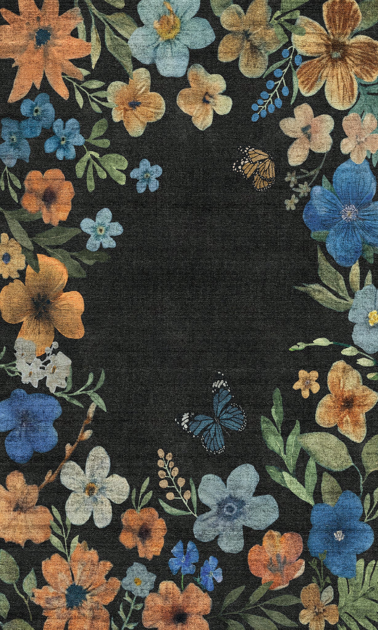 Marbella Floral Frame Rug