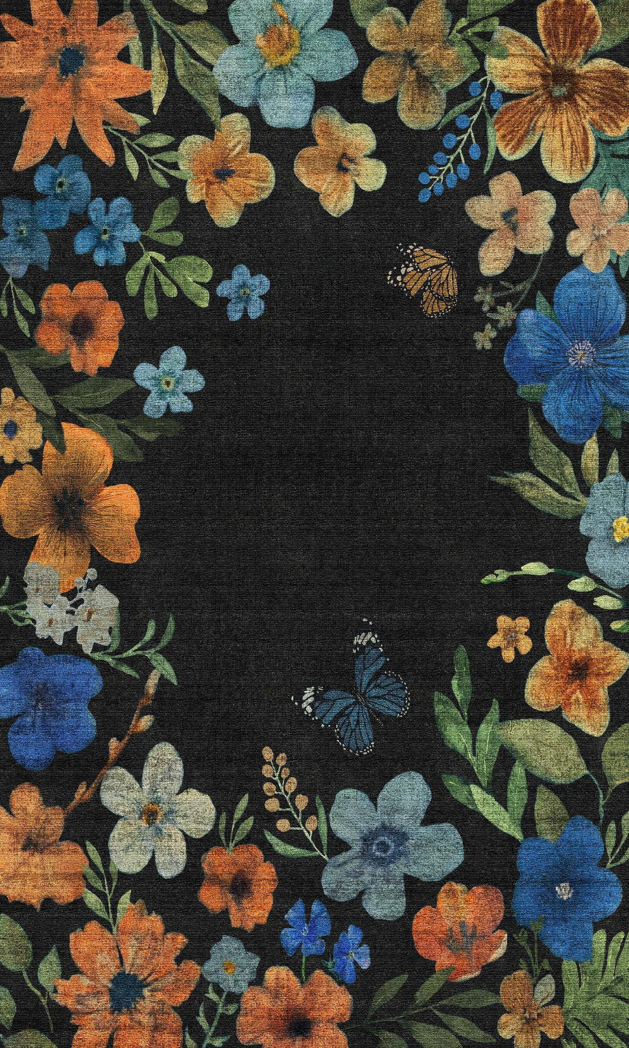 Marbella Floral Frame Rug