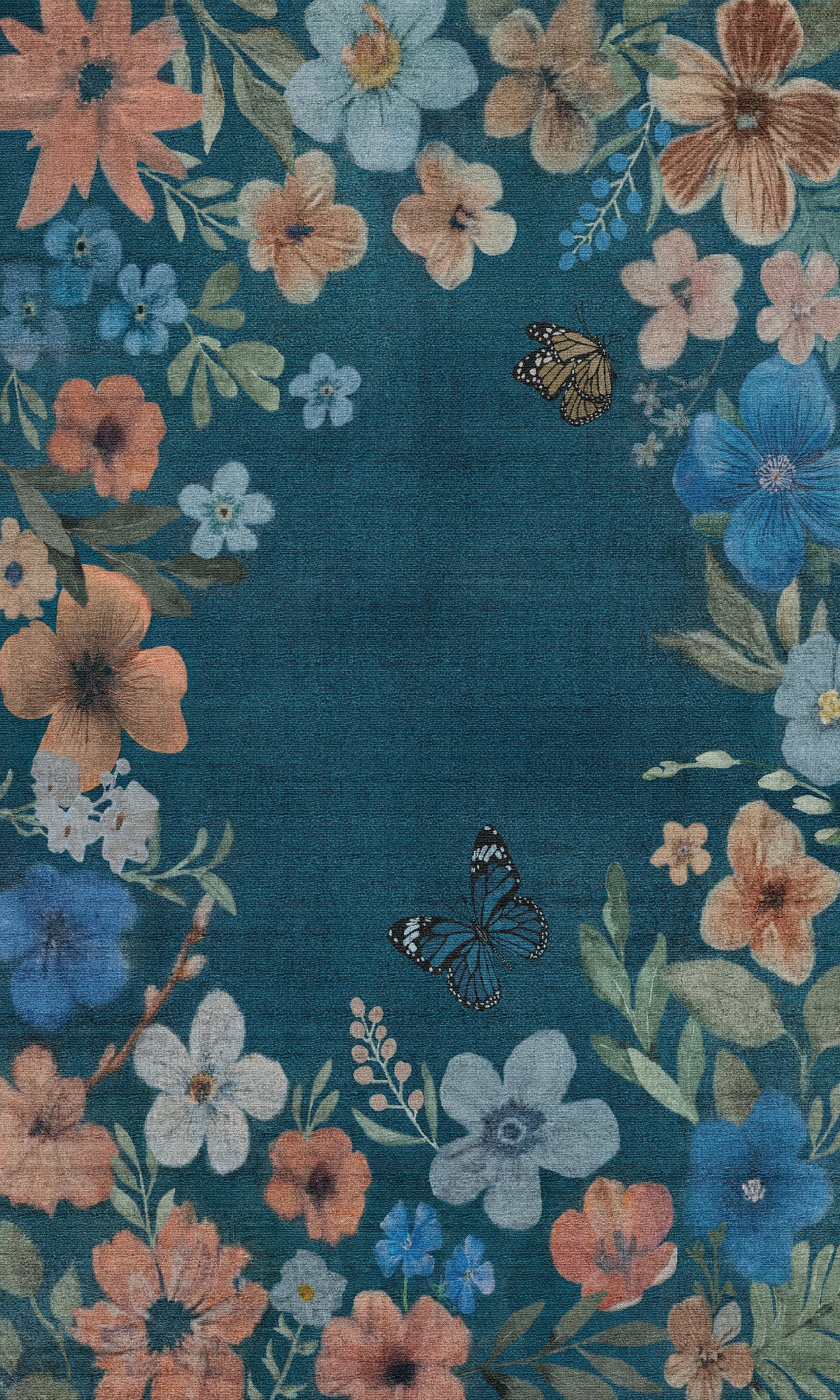 Marbella Floral Frame Rug