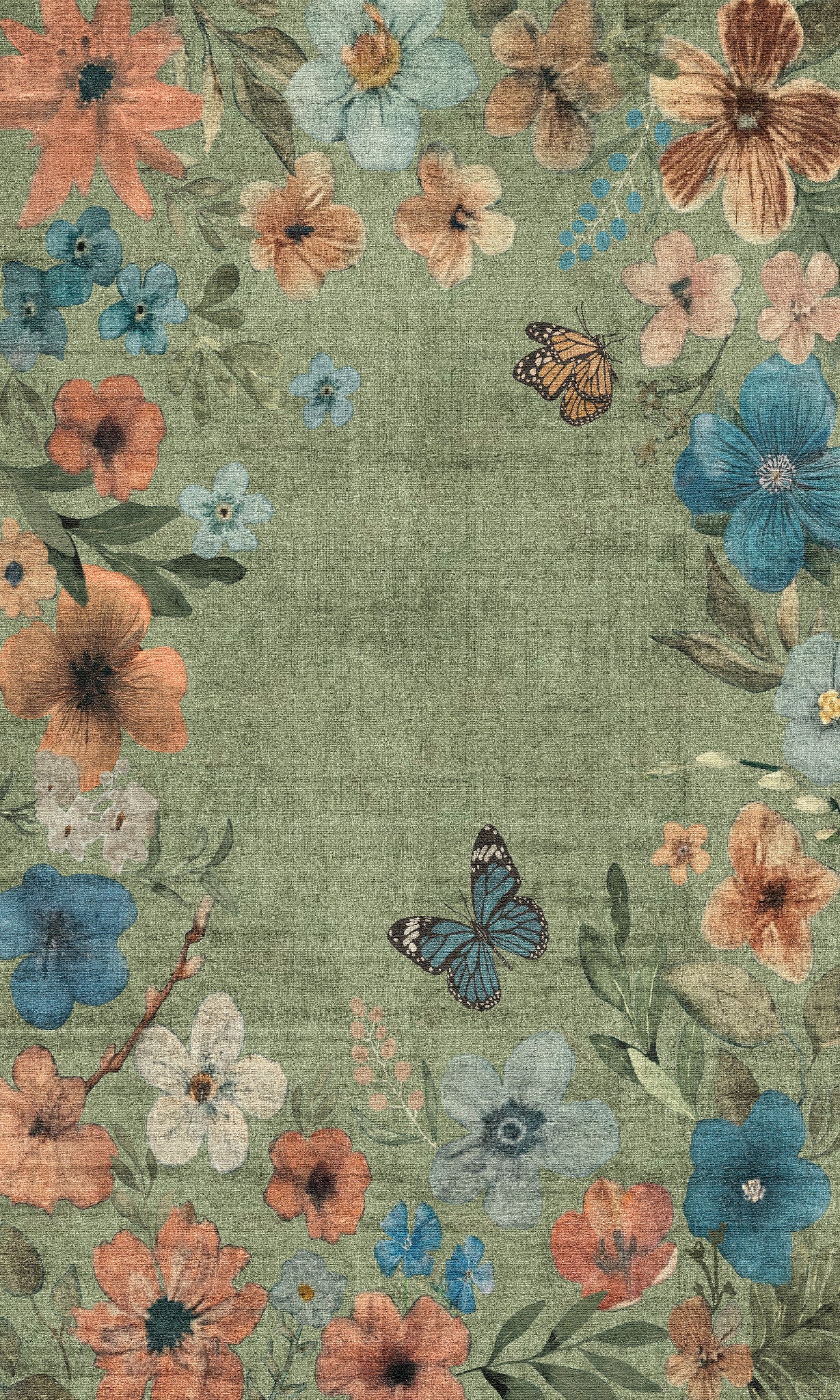 Marbella Floral Frame Rug