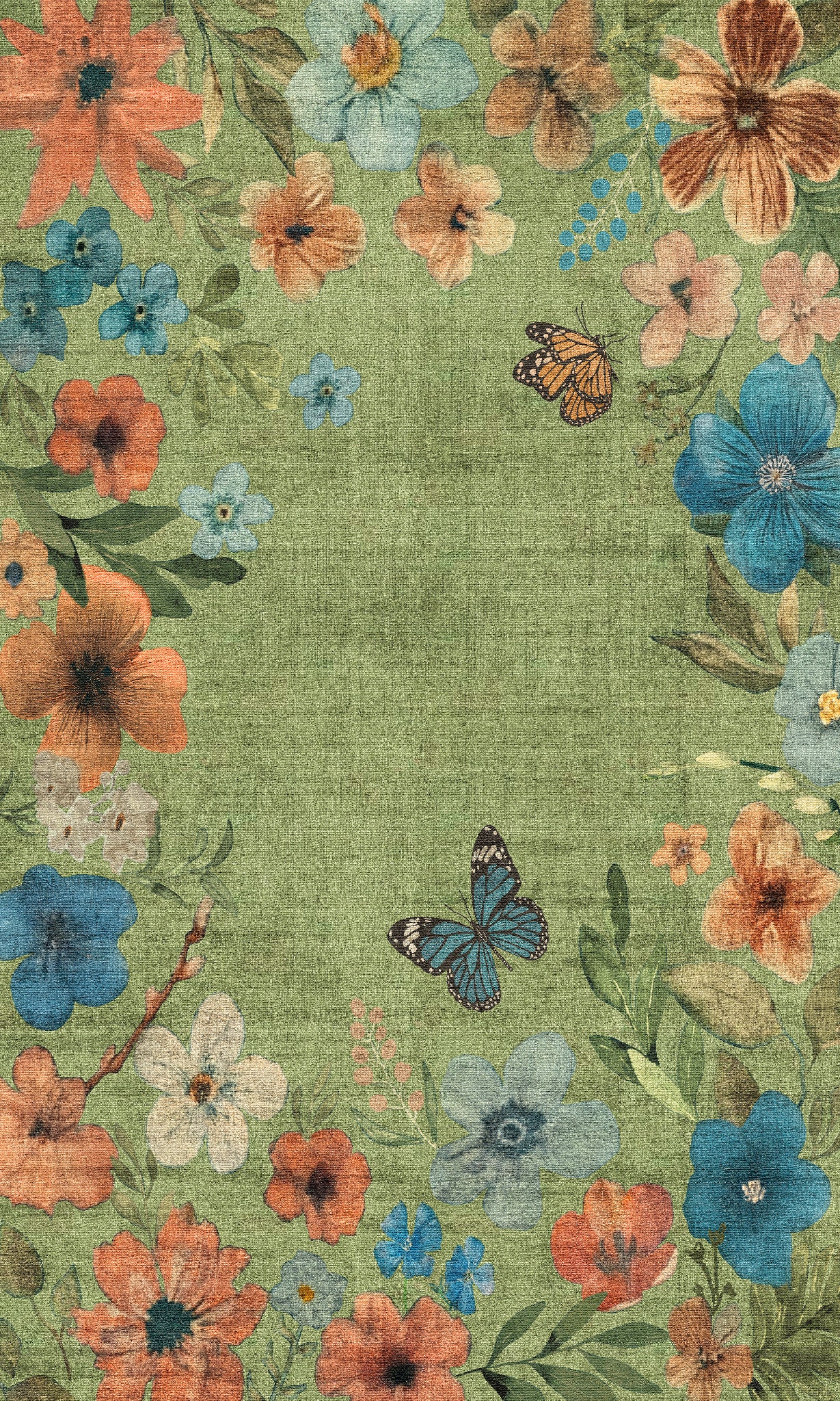 Marbella Floral Frame Rug