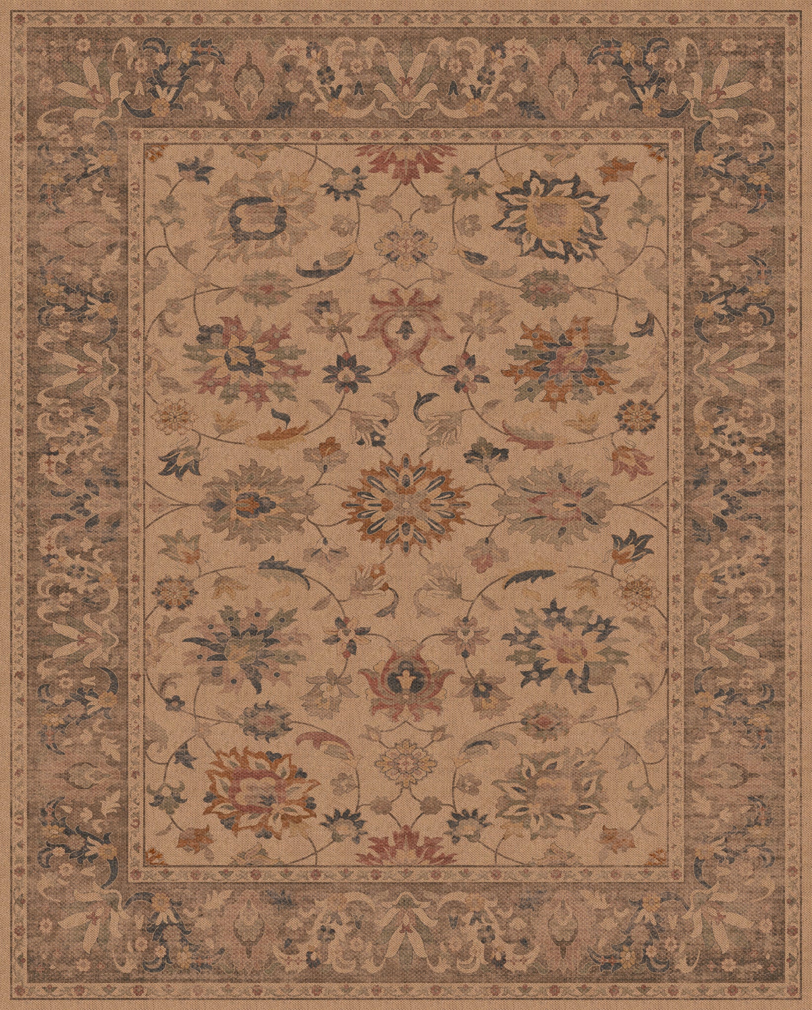 Daisy Floral Ornamental Outdoor Rug – Multicolor – 245x305
