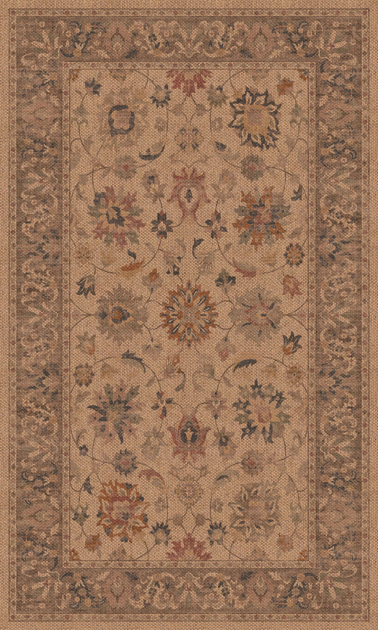 Daisy Floral Ornamental Outdoor Rug – Multicolor – 90x150