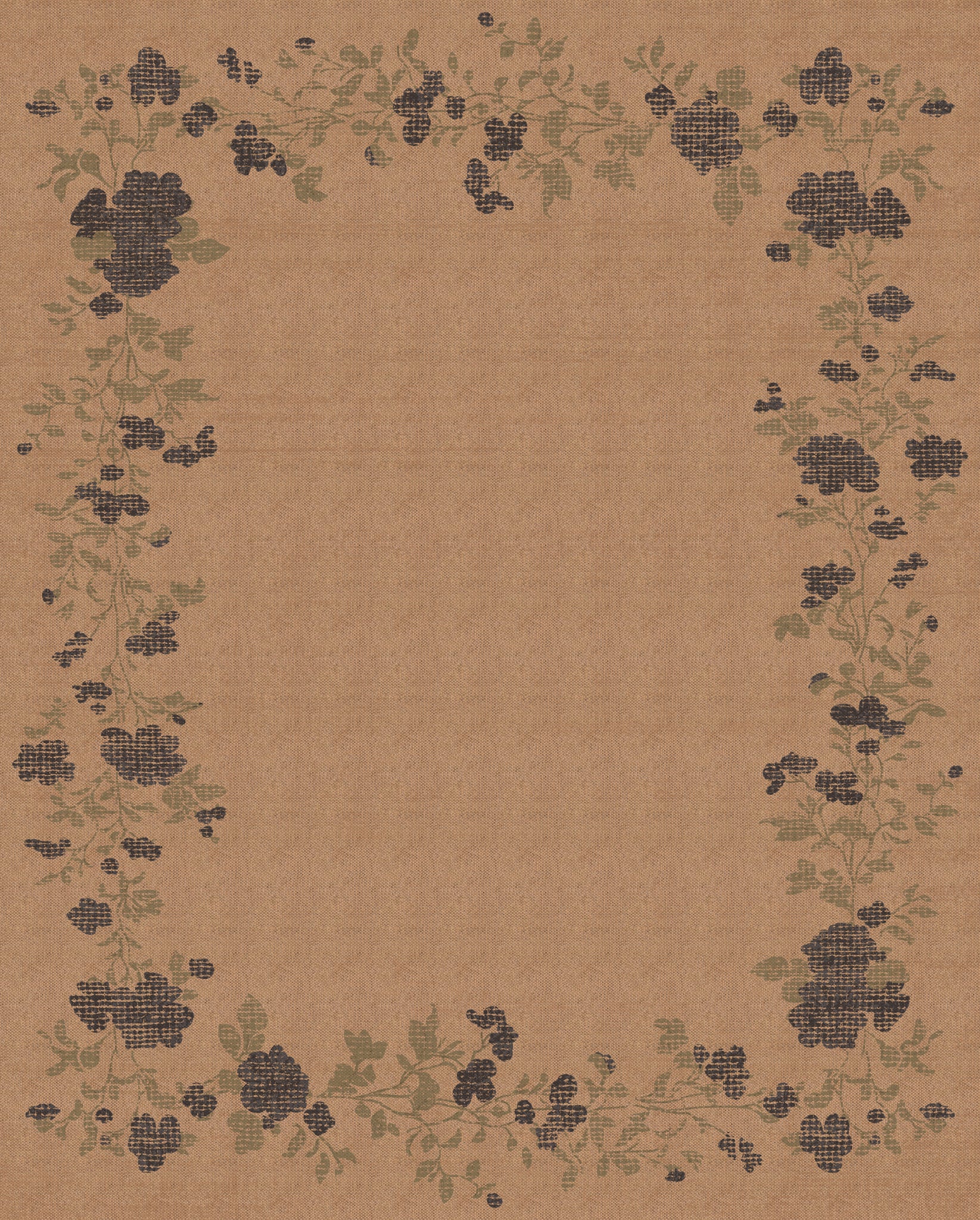 Darcy Floral Border Outdoor Rug – Navy – 245x305