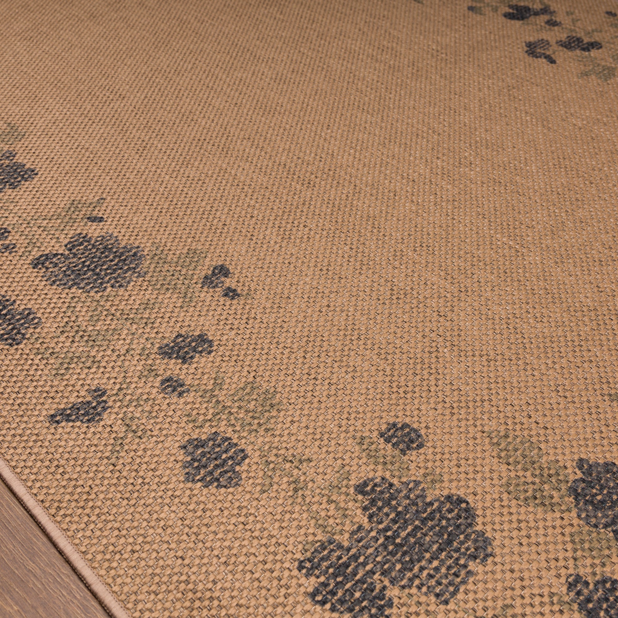Darcy Floral Border Outdoor Rug – Navy
