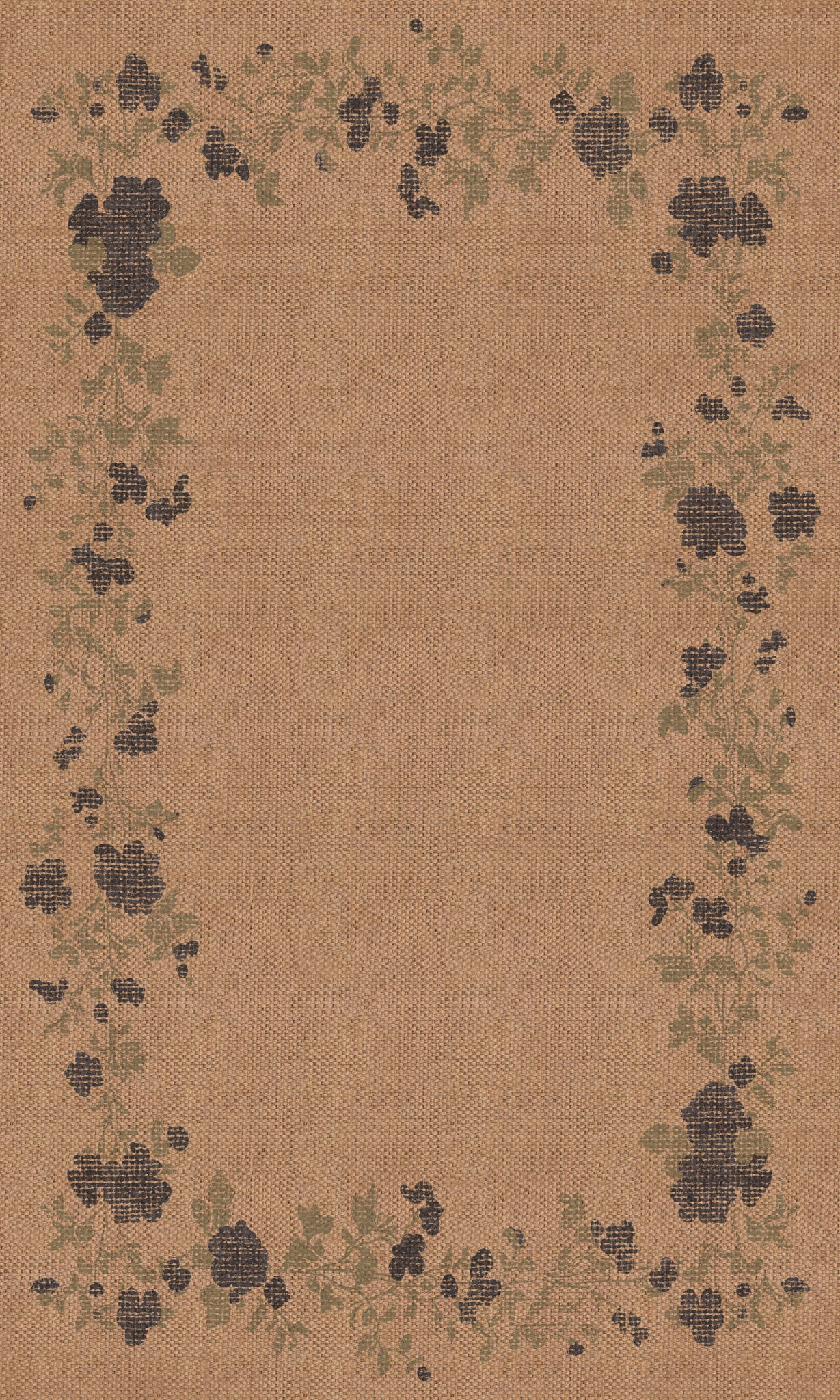 Darcy Floral Border Outdoor Rug – Navy – 90x150