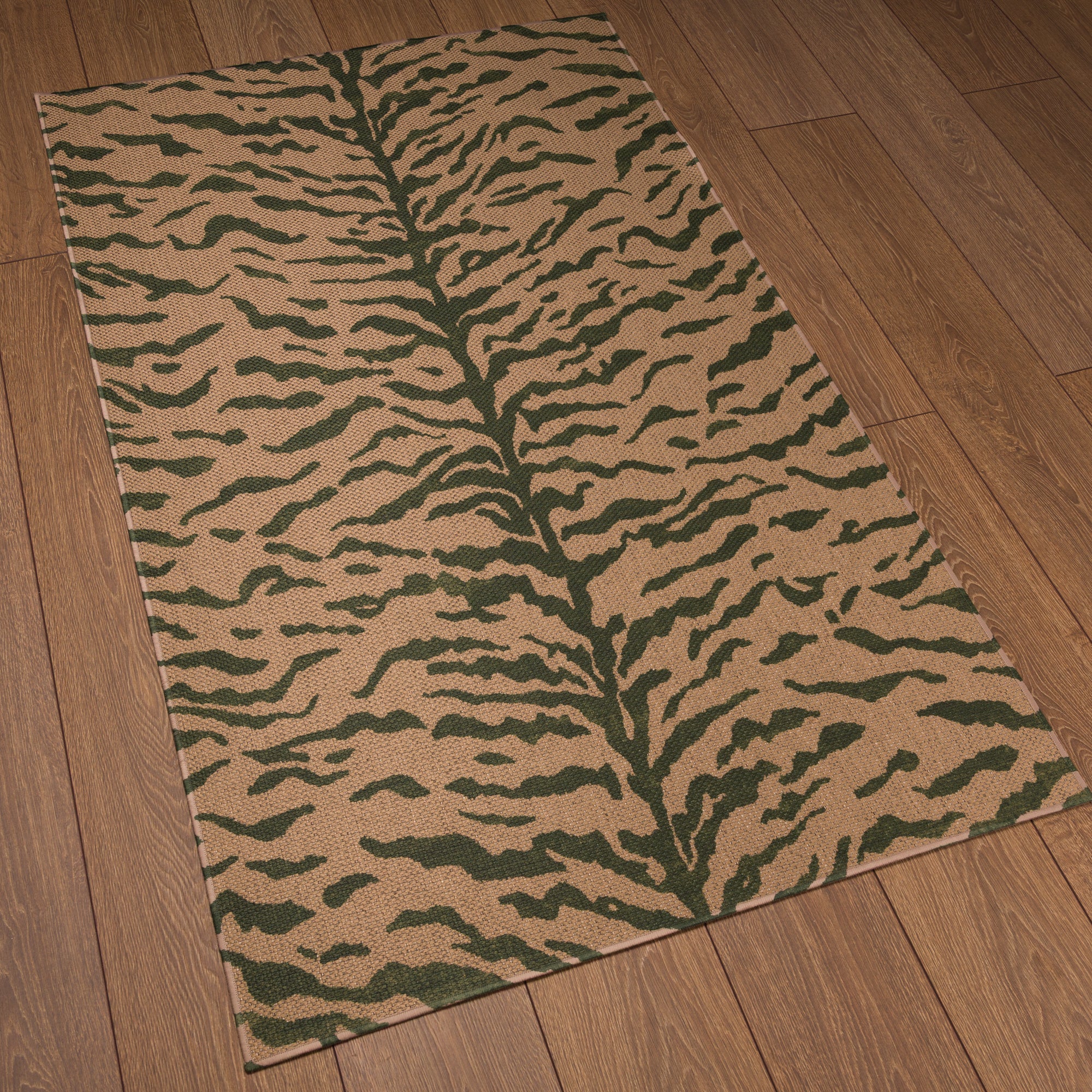 Jana Zebra Stripe Outdoor Rug – Green