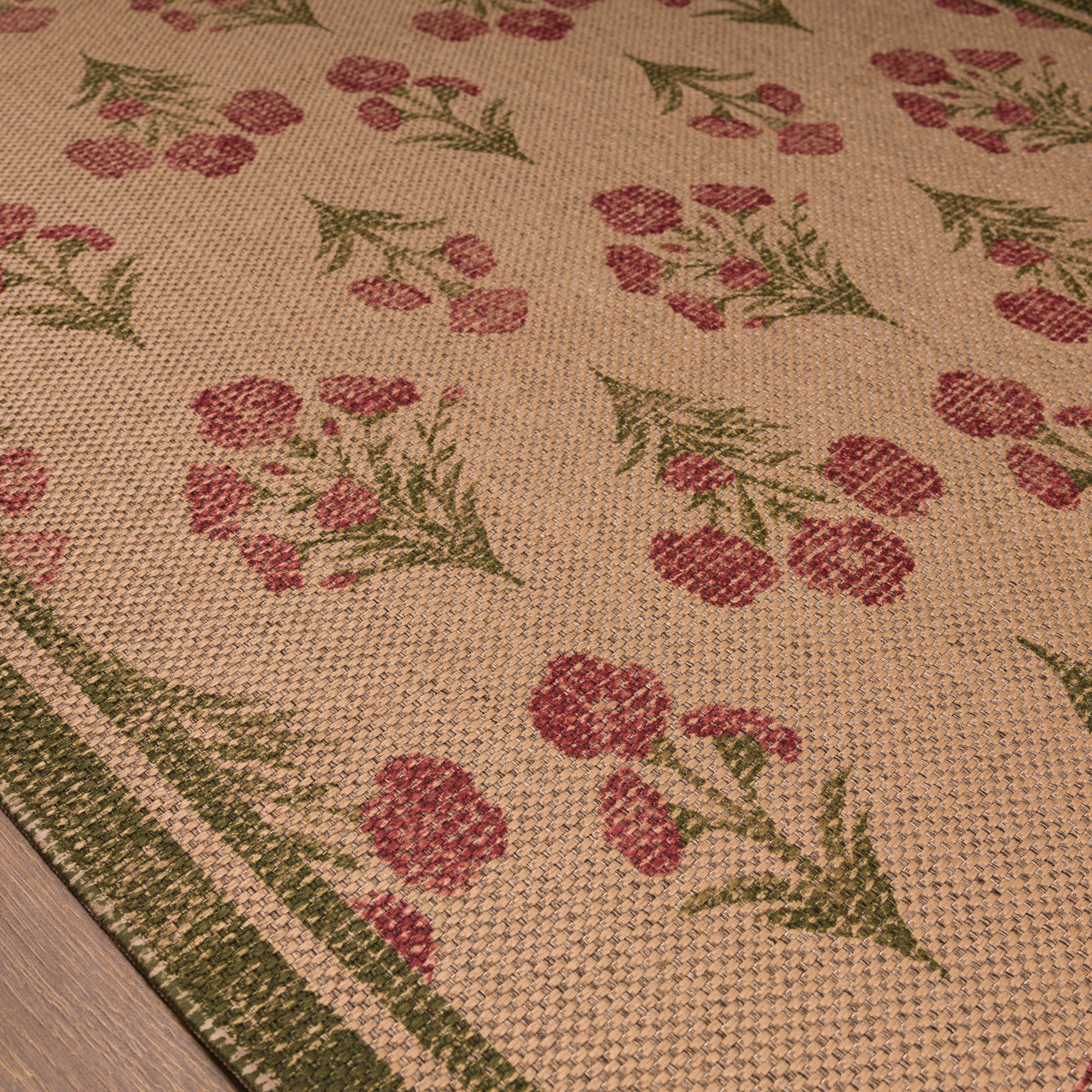 Ana Floral Folk Outdoor Rug – Pink