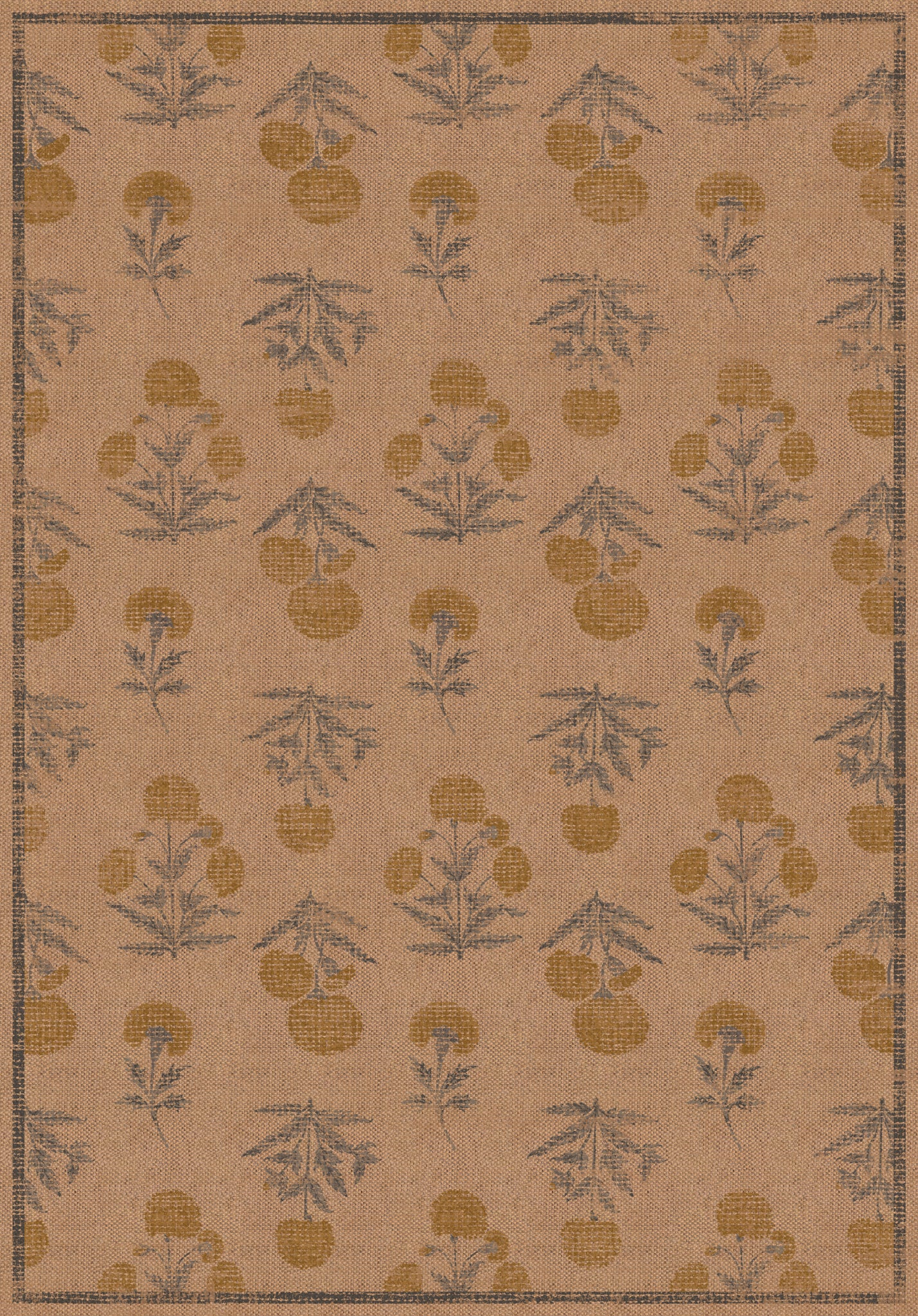 Nora Floral Botanical Outdoor Rug – Yellow – 150x215
