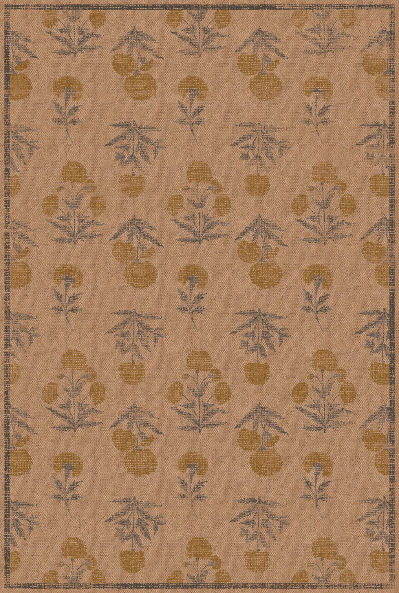 Nora Floral Botanical Outdoor Rug – Yellow – 185x275