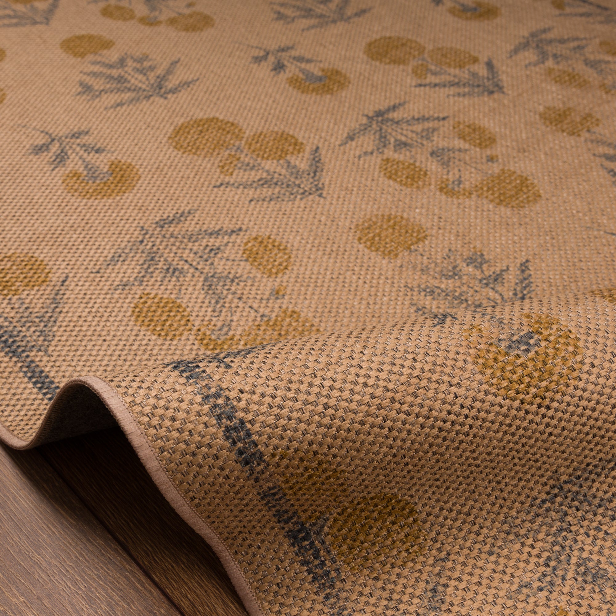 Nora Floral Botanical Outdoor Rug – Yellow