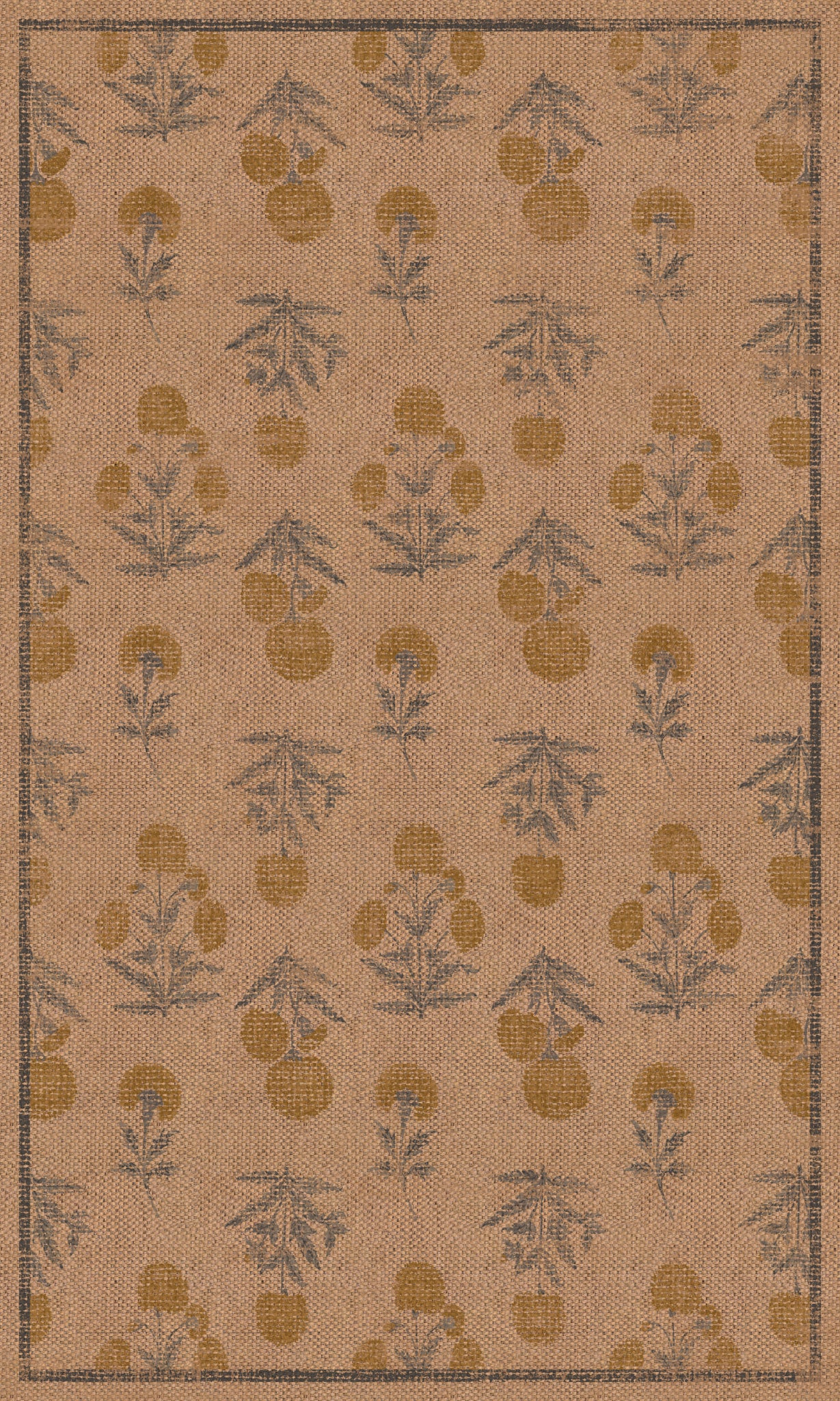Nora Floral Botanical Outdoor Rug – Yellow – 90x150