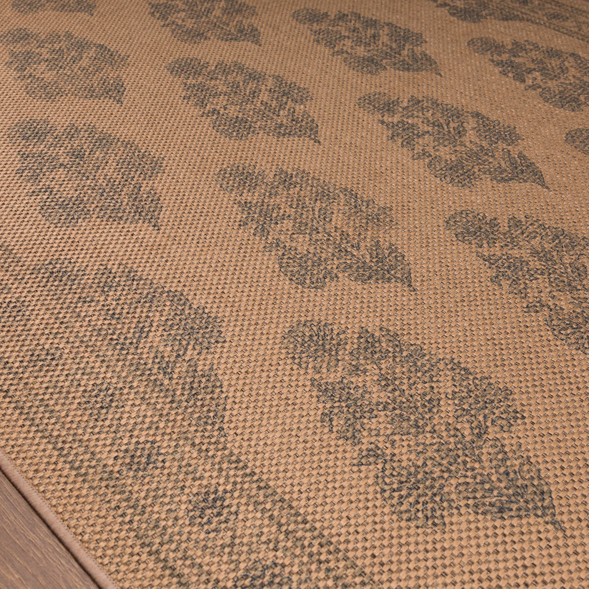 Sadie Floral Border Outdoor Rug – Blue