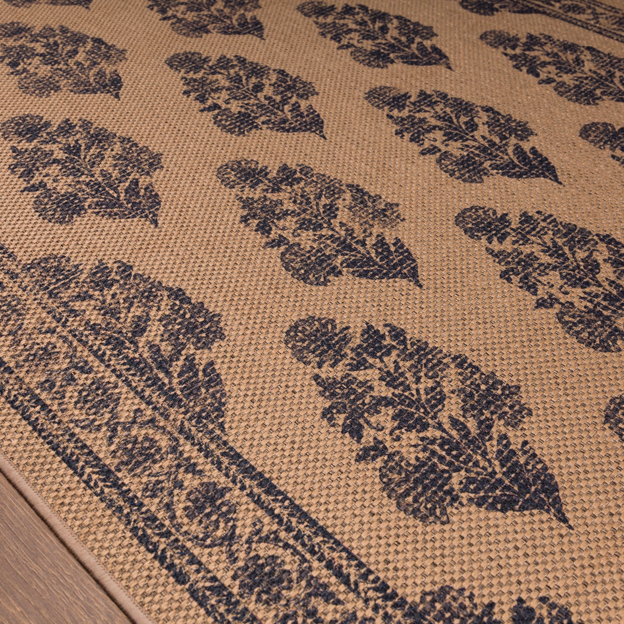 Sadie Floral Border Outdoor Rug – Navy