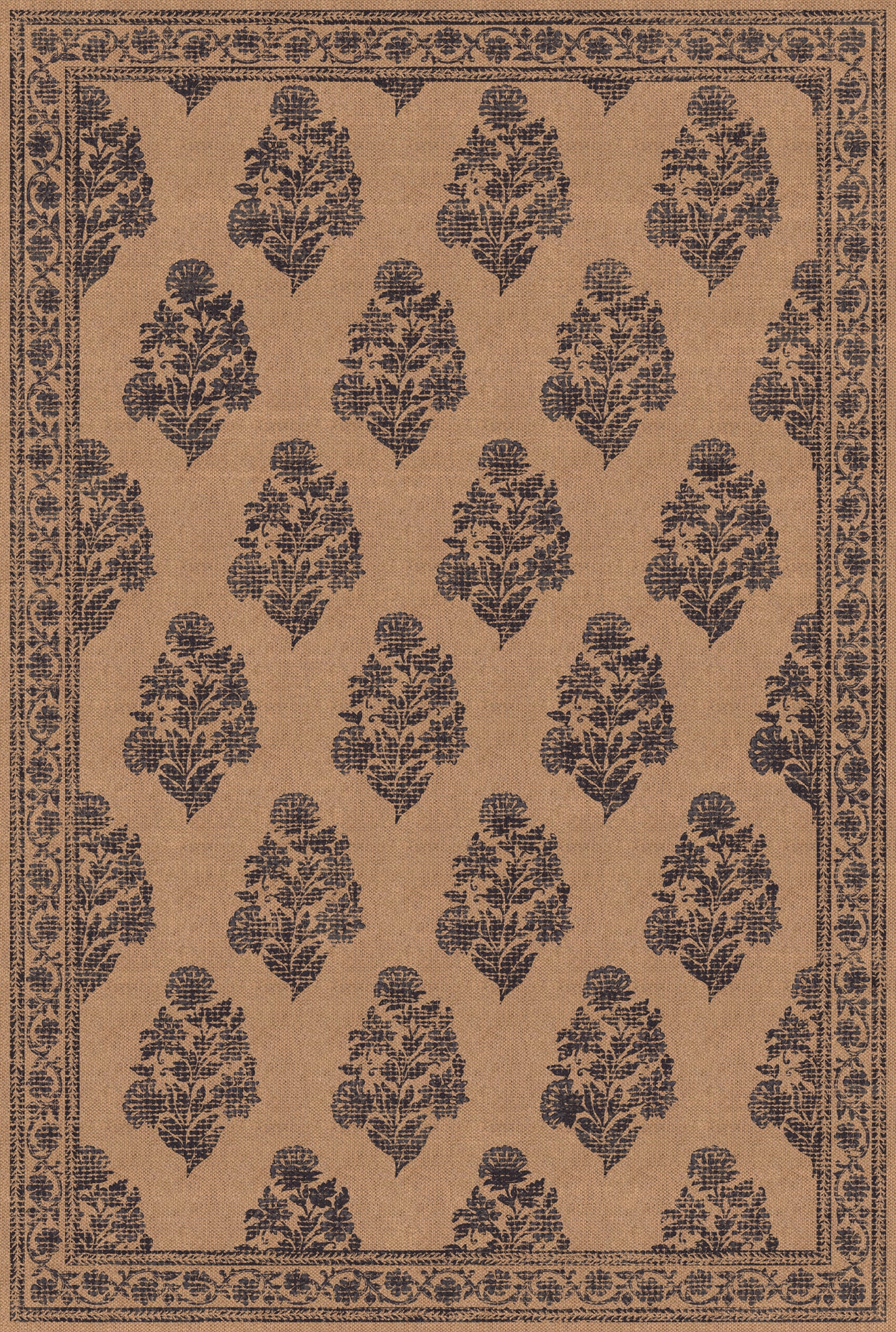 Sadie Floral Border Outdoor Rug – Navy – 185x275