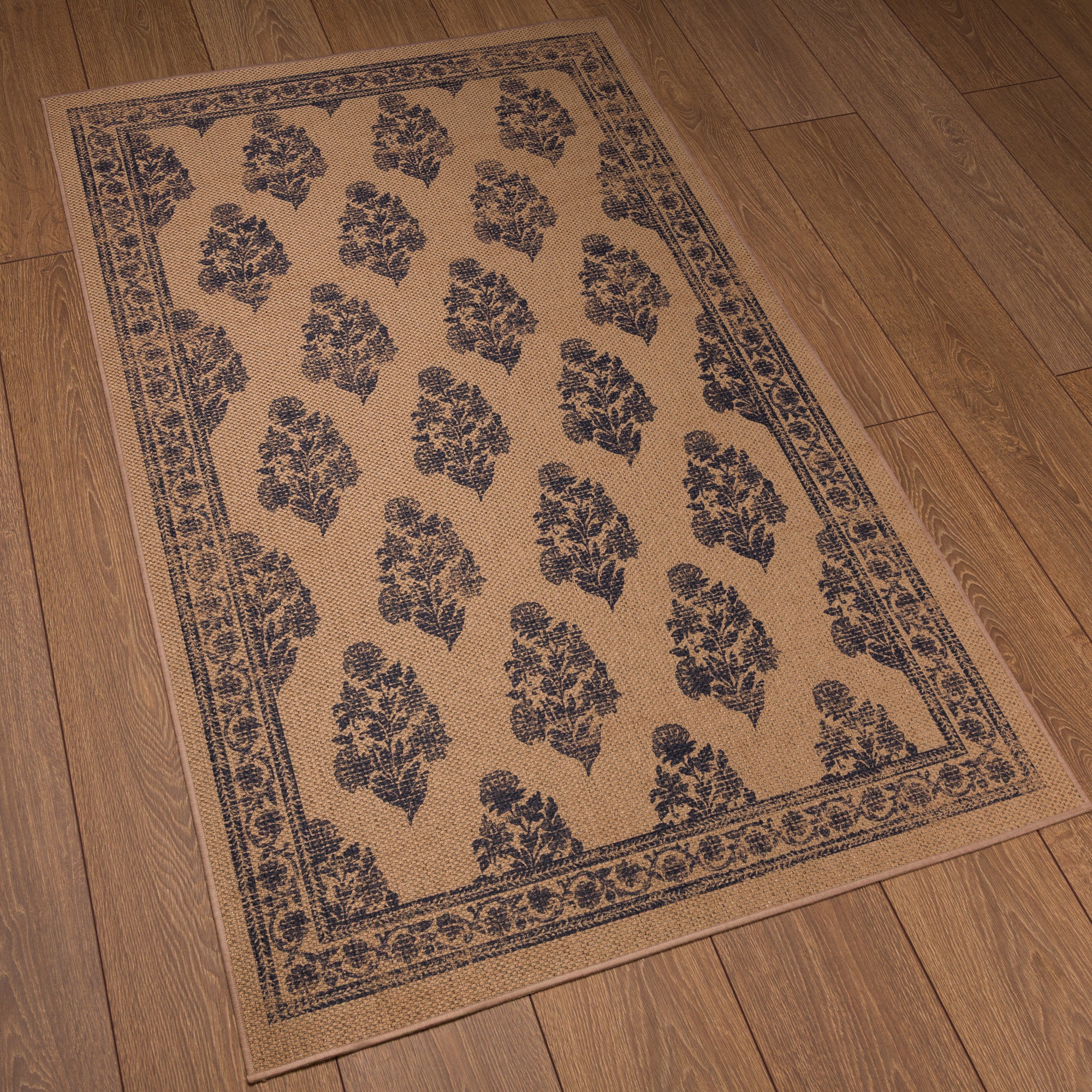 Sadie Floral Border Outdoor Rug – Navy