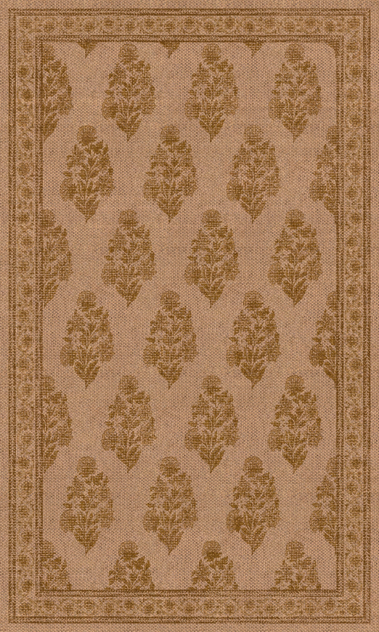 Sadie Floral Border Outdoor Rug – Yellow – 90x150