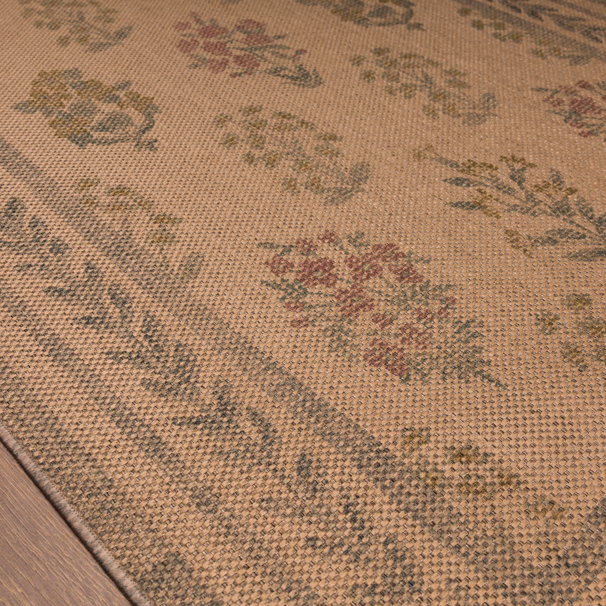 Melody Floral Border Outdoor Rug – Multicolor