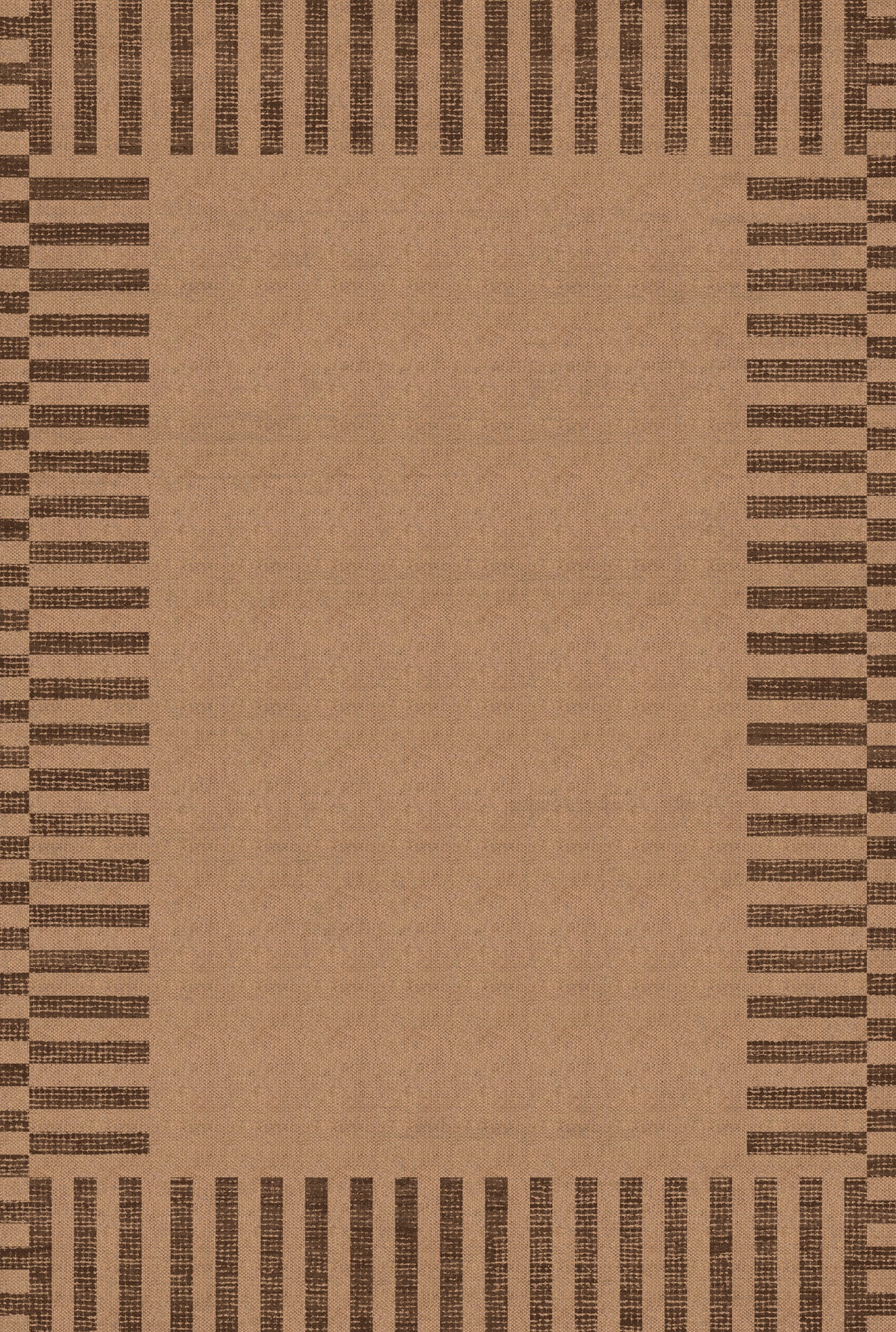 Eden Geometric Border Outdoor Rug – Brown – 185x275