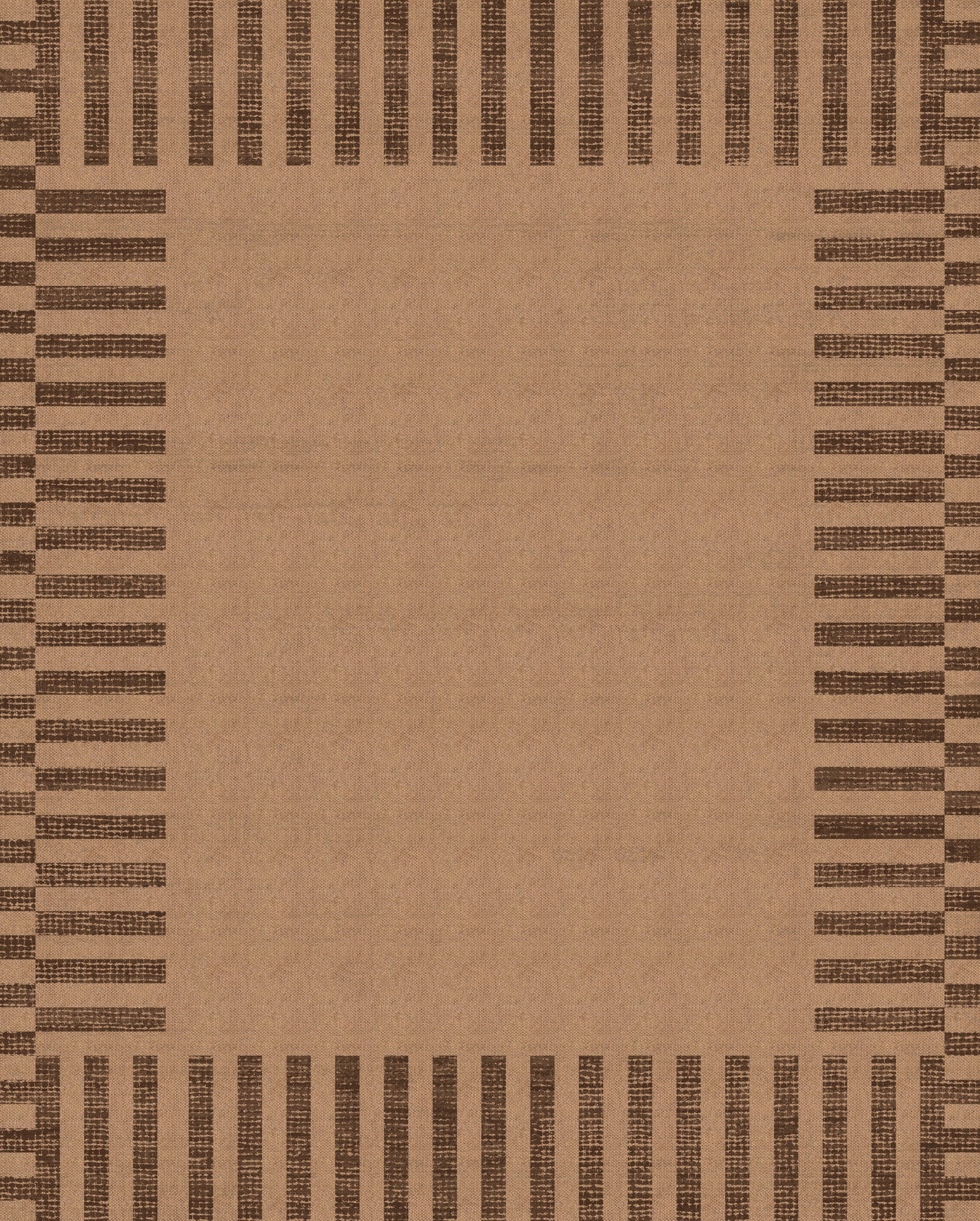 Eden Geometric Border Outdoor Rug – Brown – 245x305