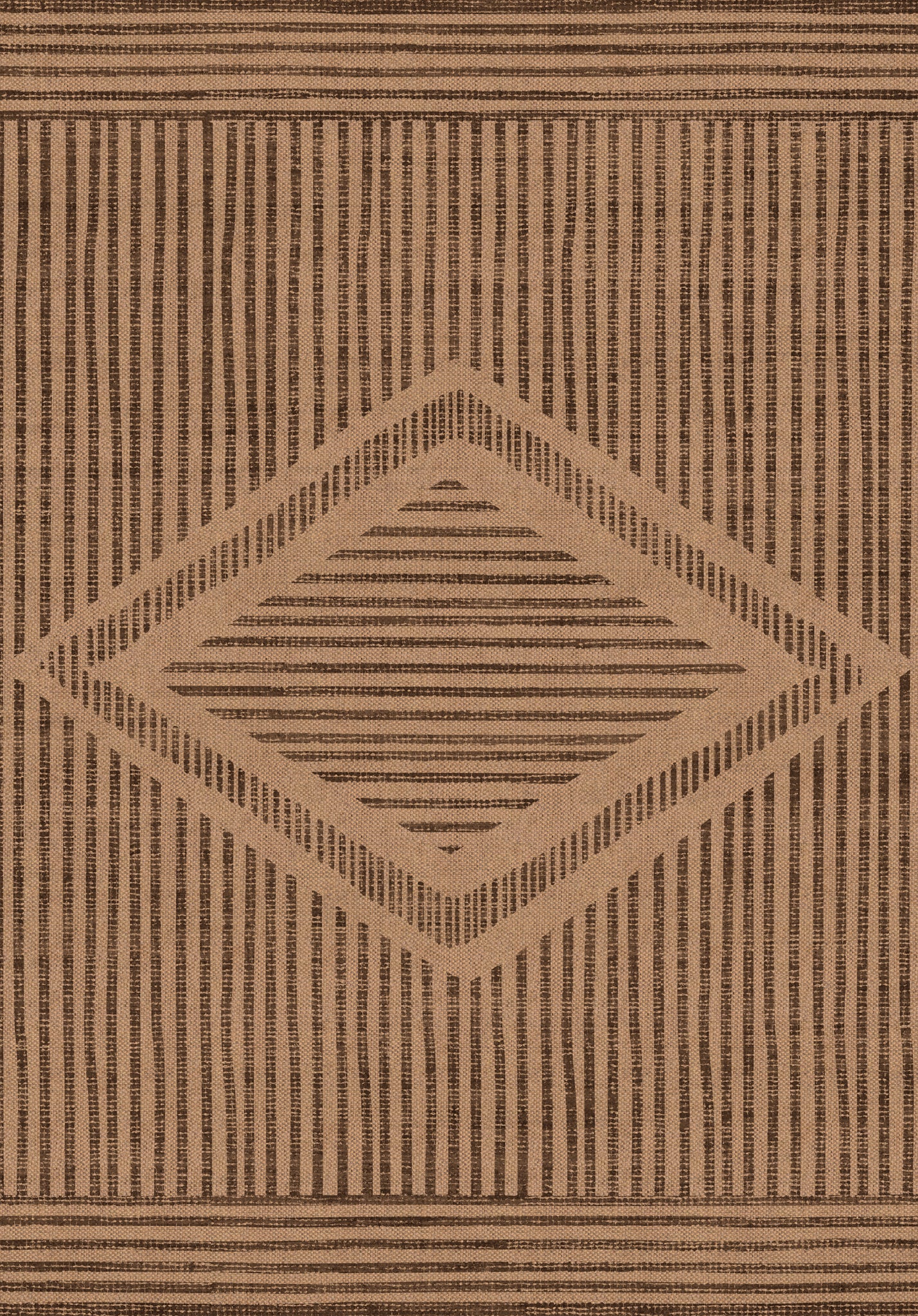 Miles Geometric Diamond Outdoor Rug – Brown – 150x215