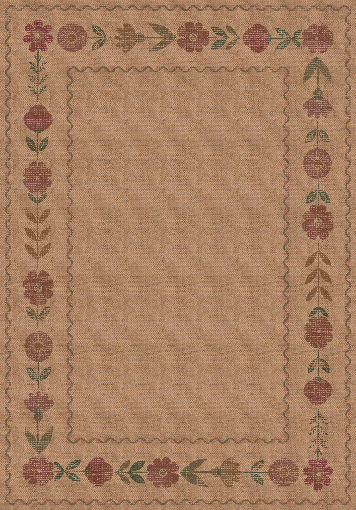 June Floral Border Outdoor Rug – Multicolor – 150x215