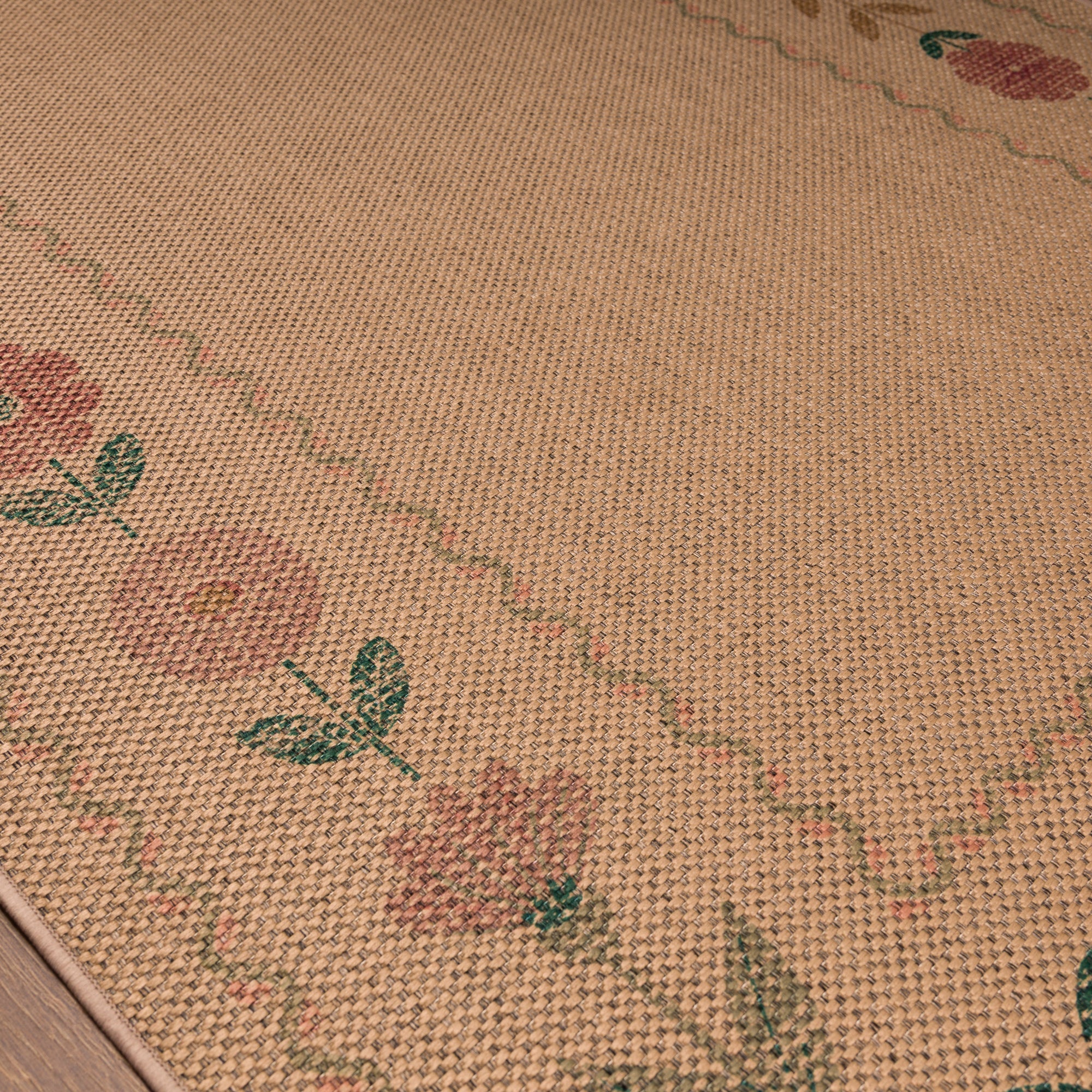 June Floral Border Outdoor Rug – Multicolor
