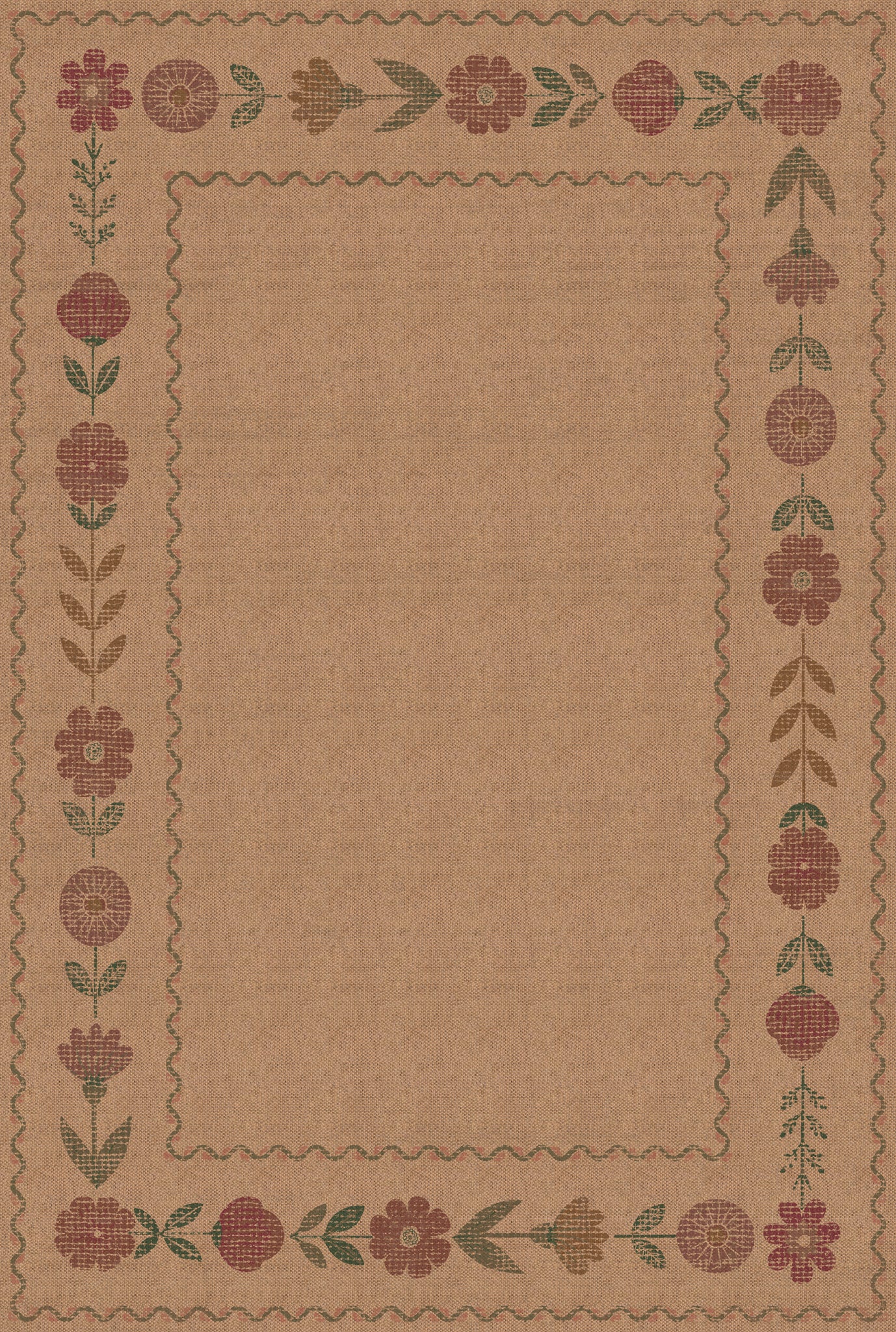 June Floral Border Outdoor Rug – Multicolor – 185x275