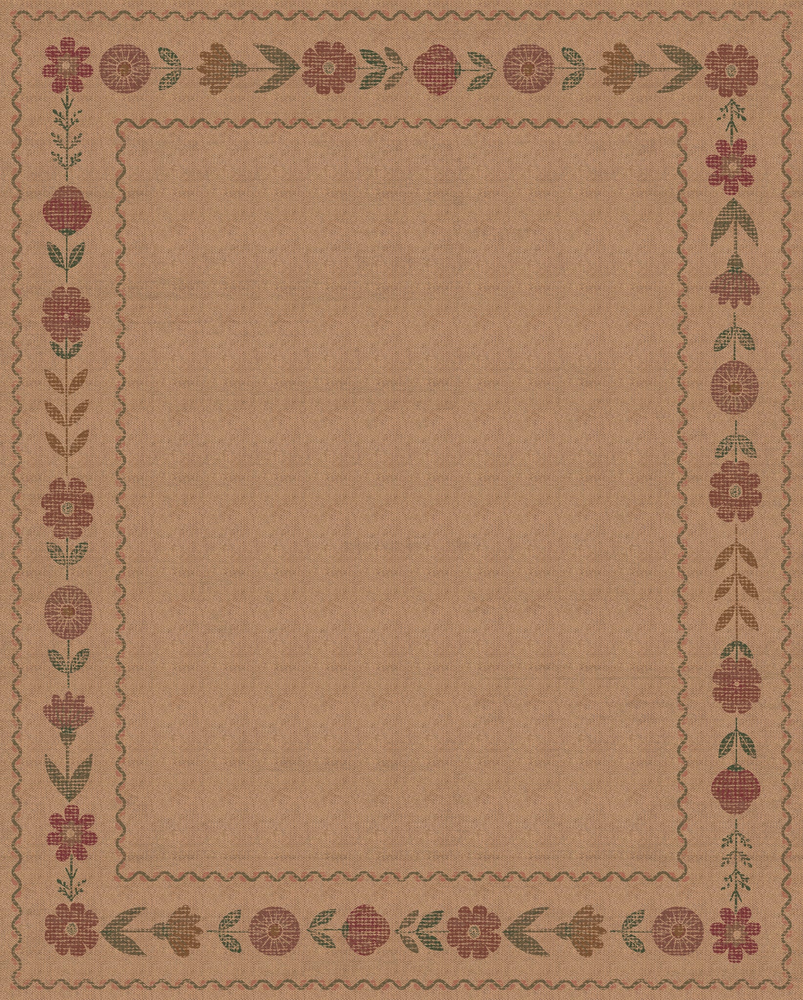 June Floral Border Outdoor Rug – Multicolor – 245x305