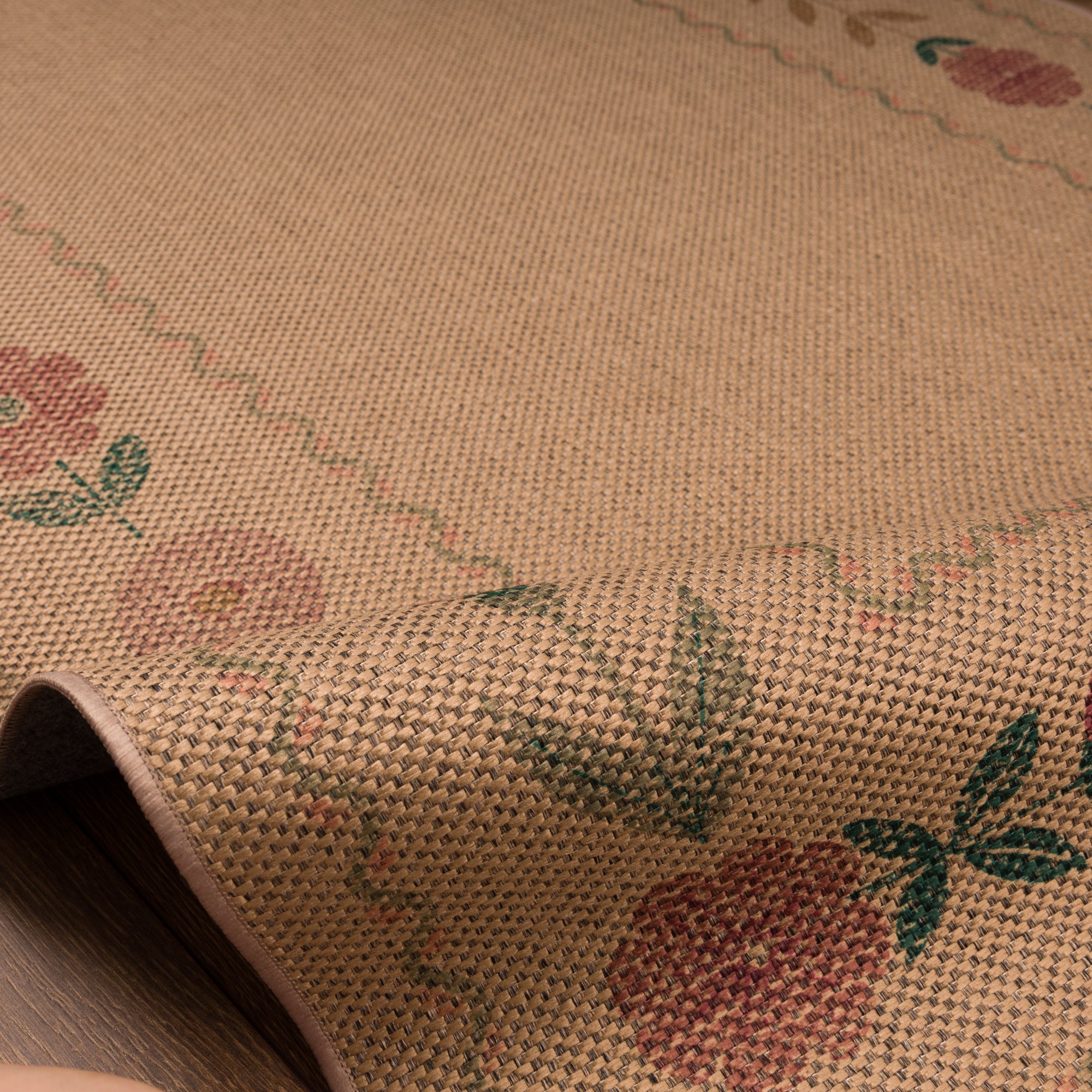 June Floral Border Outdoor Rug – Multicolor