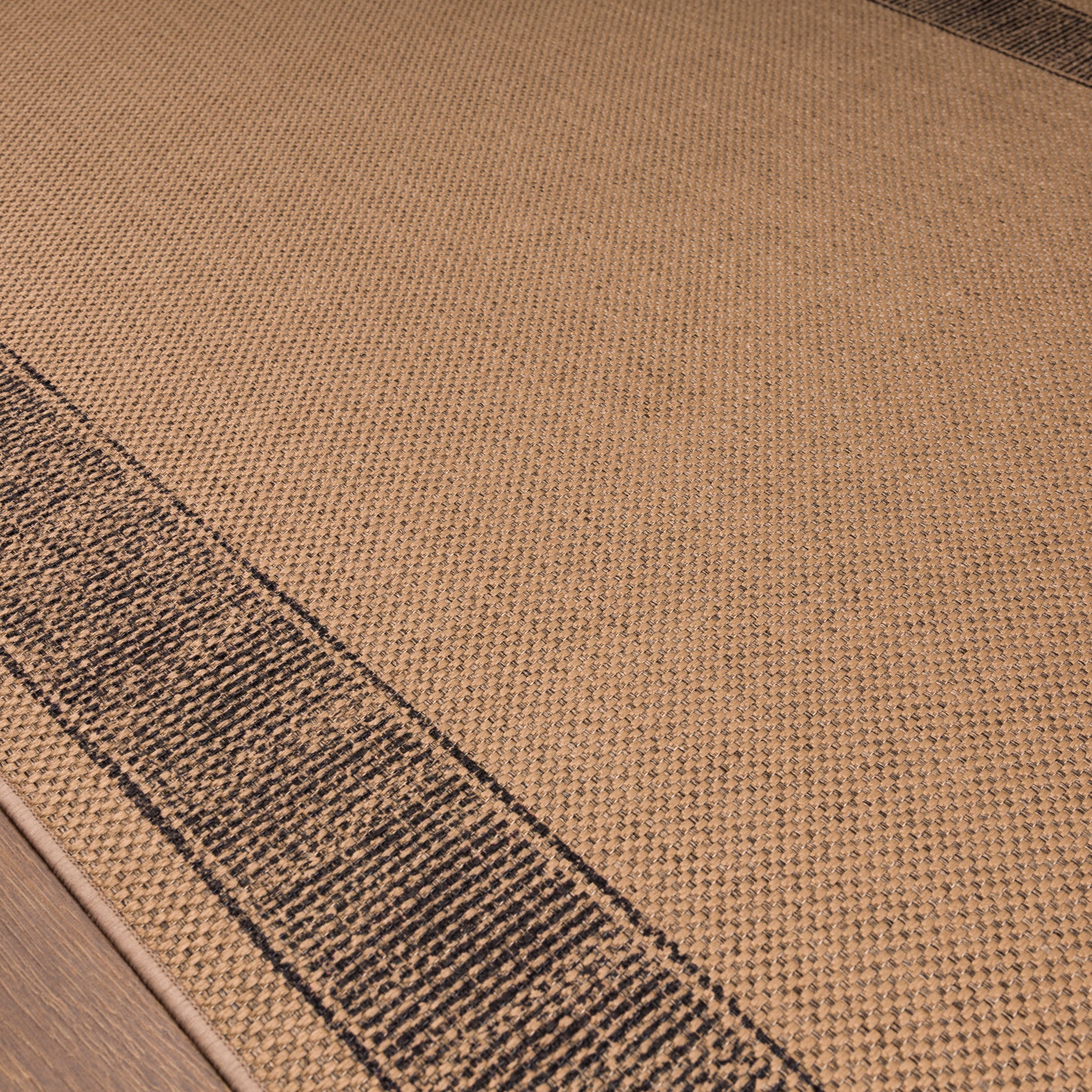Lilah Border Geometric Outdoor Rug – Black