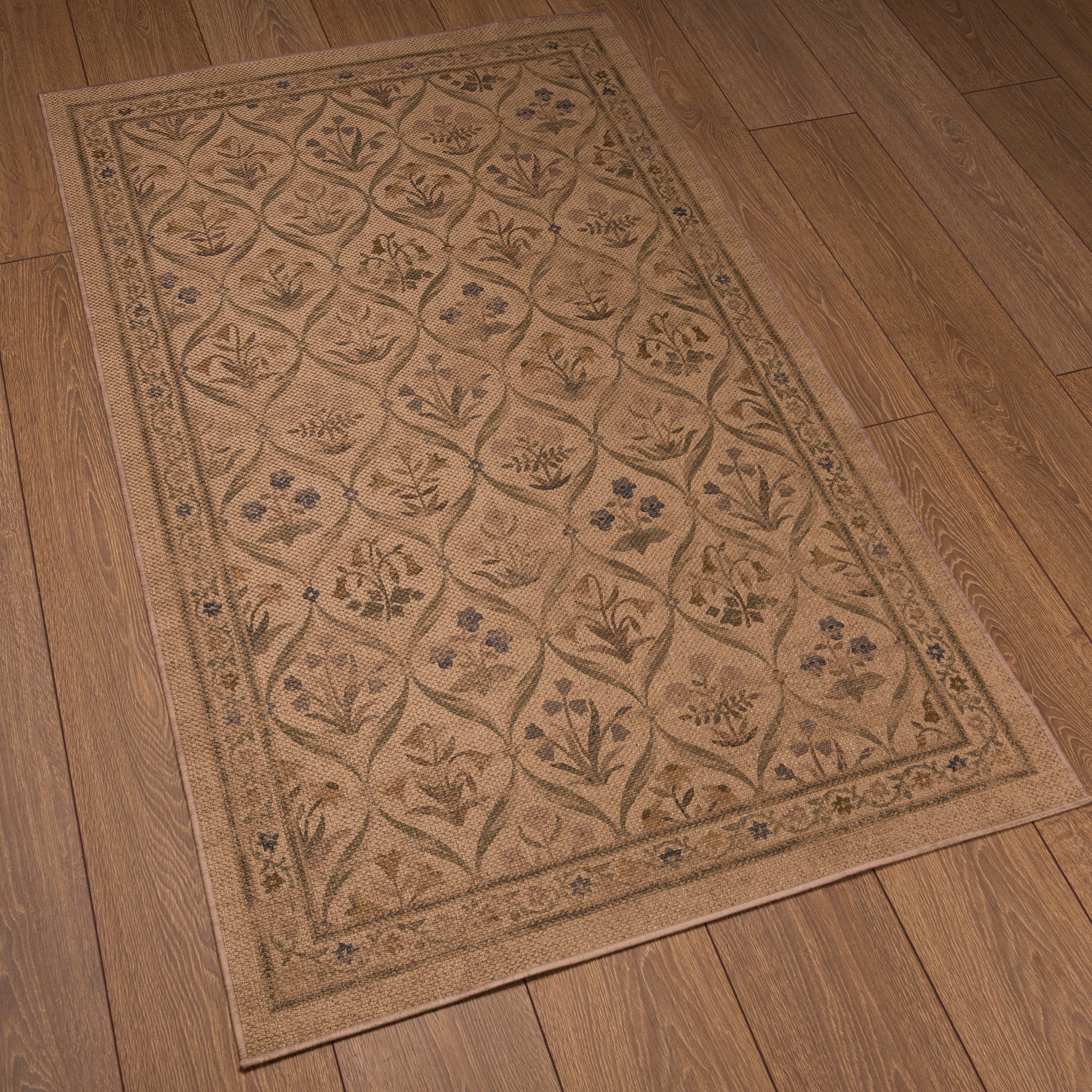 Sabrina Floral Trellis Outdoor Rug – Beige