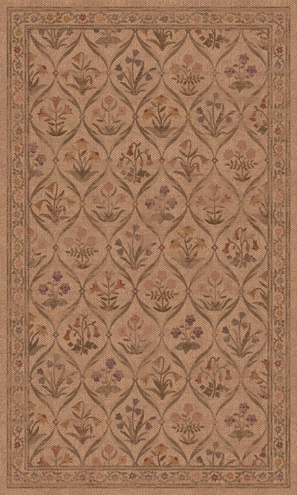 Sabrina Floral Trellis Outdoor Rug – Cream – 90x150