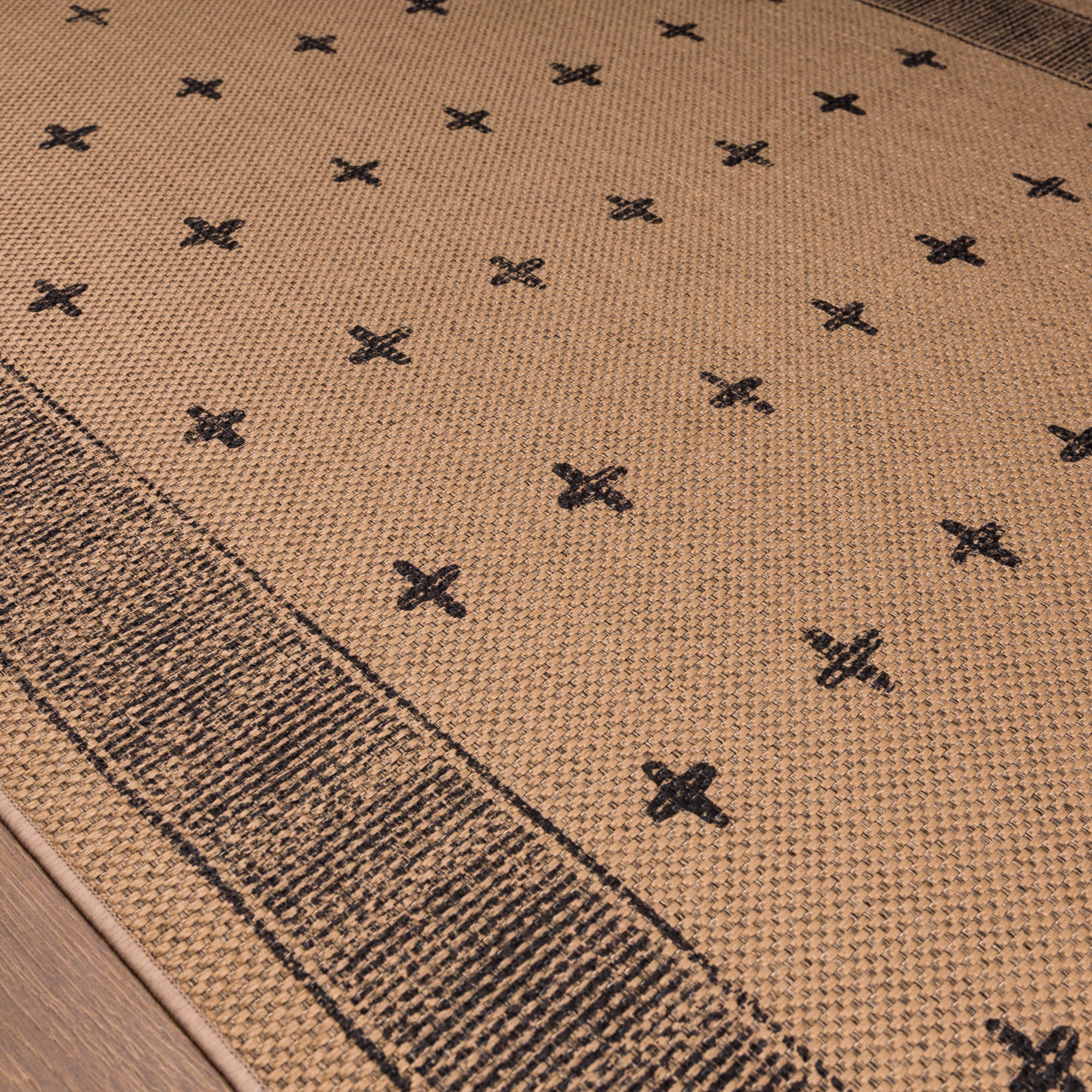 Gia Geometric Plus Outdoor Rug – Black