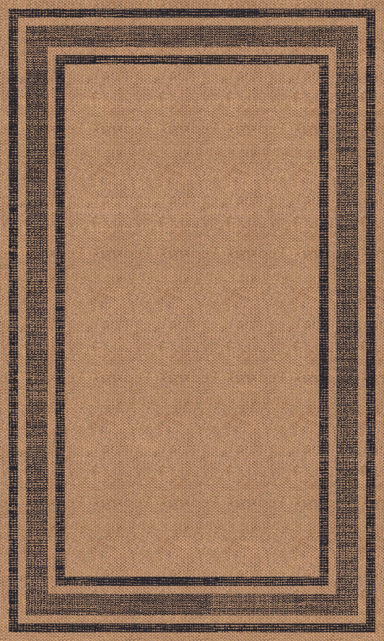 Leia Bordered Geometric Outdoor Rug – Navy – 90x150